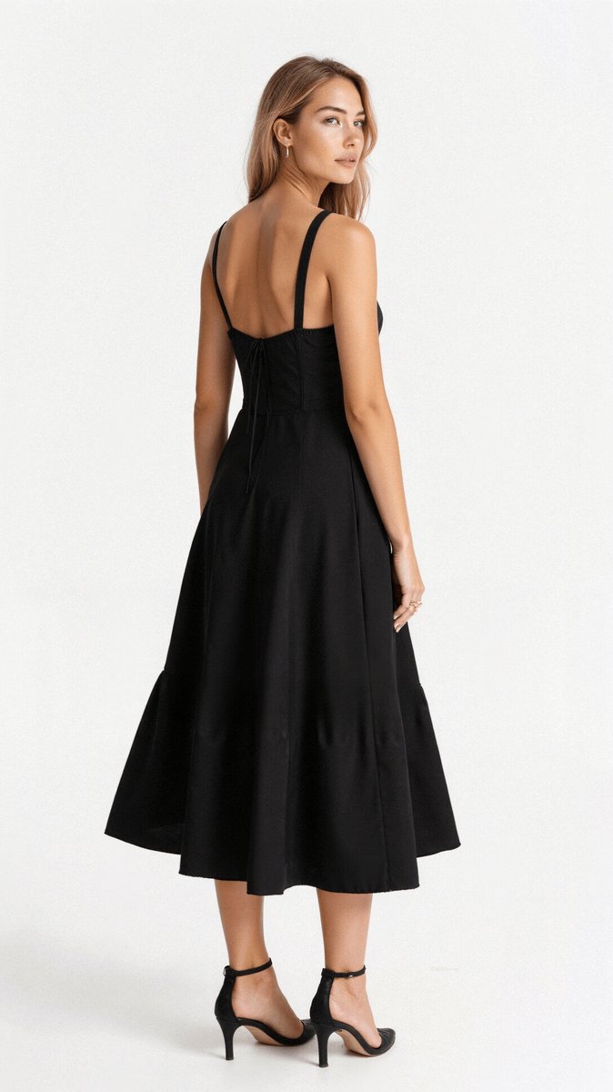 Women's Floral Corset Midi Dress Satin Bustier A-Line