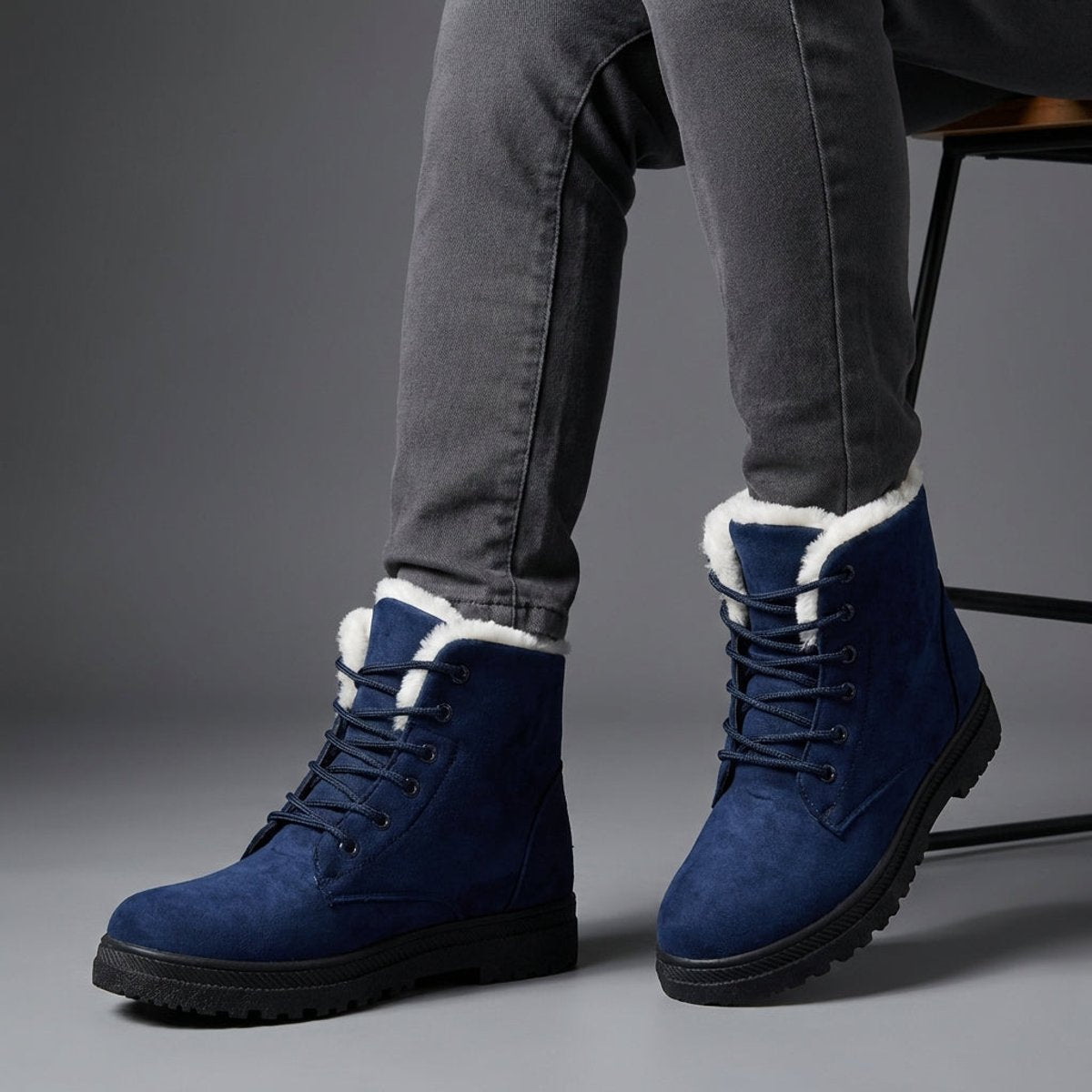 Women's Fur-Lined Lace-Up Suede Ankle Boots