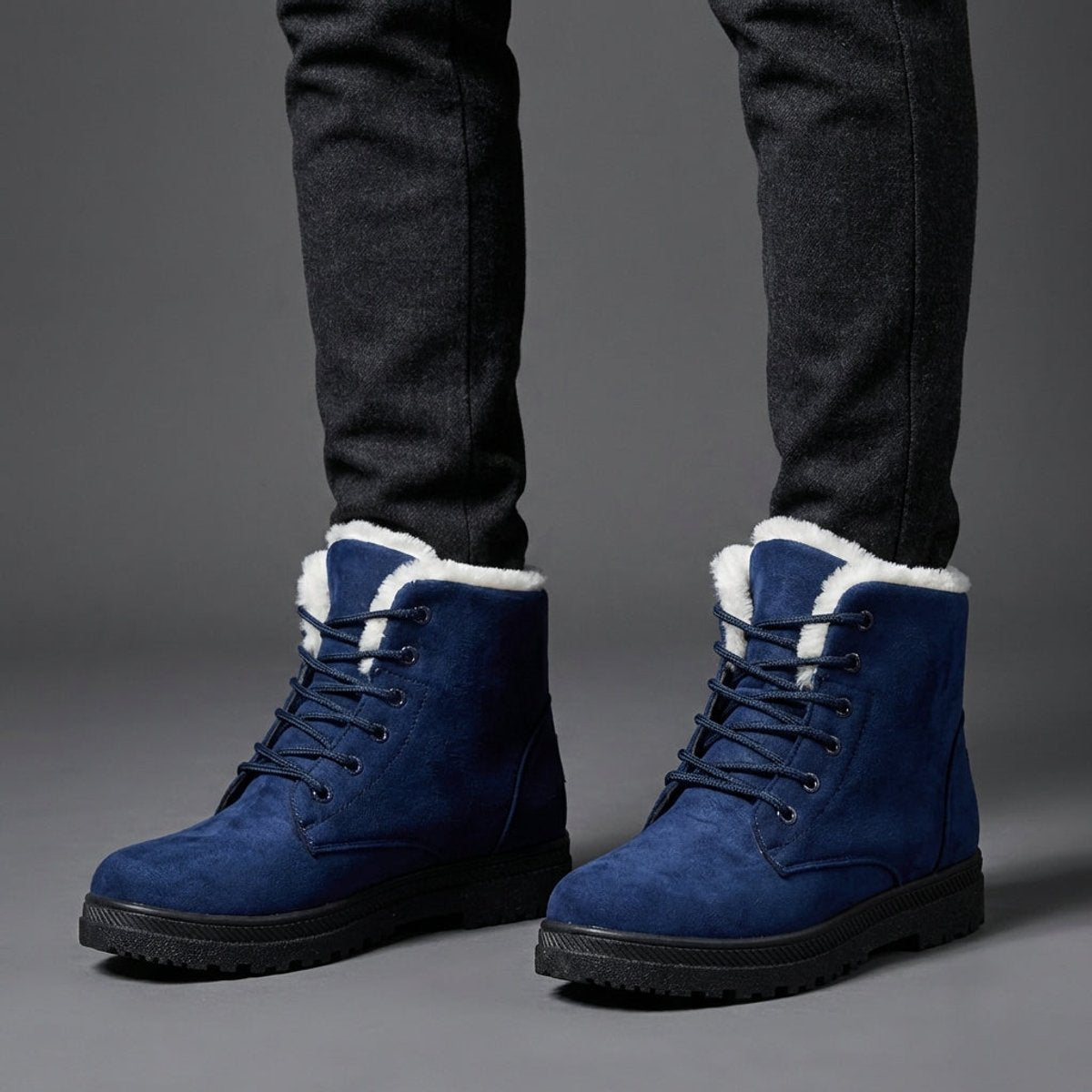 Women's Fur-Lined Lace-Up Suede Ankle Boots