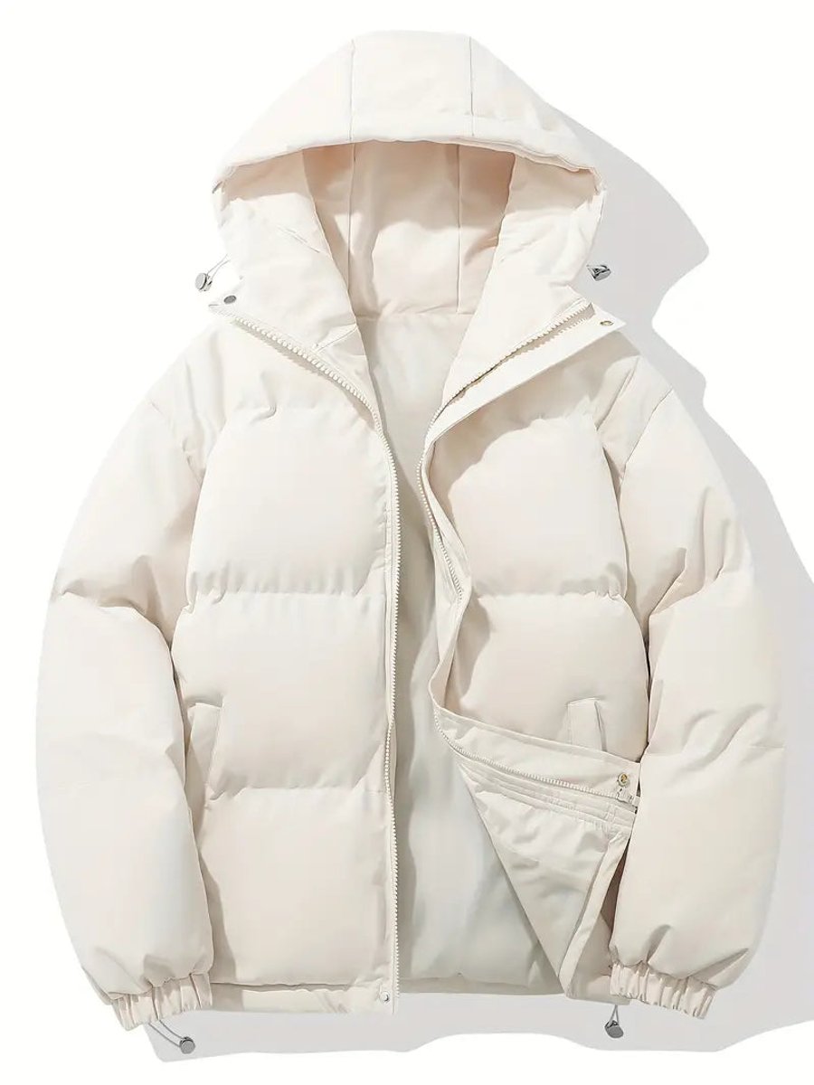 Women's Hooded Puffer Zip-Up Winter Jacket Oversized Fit