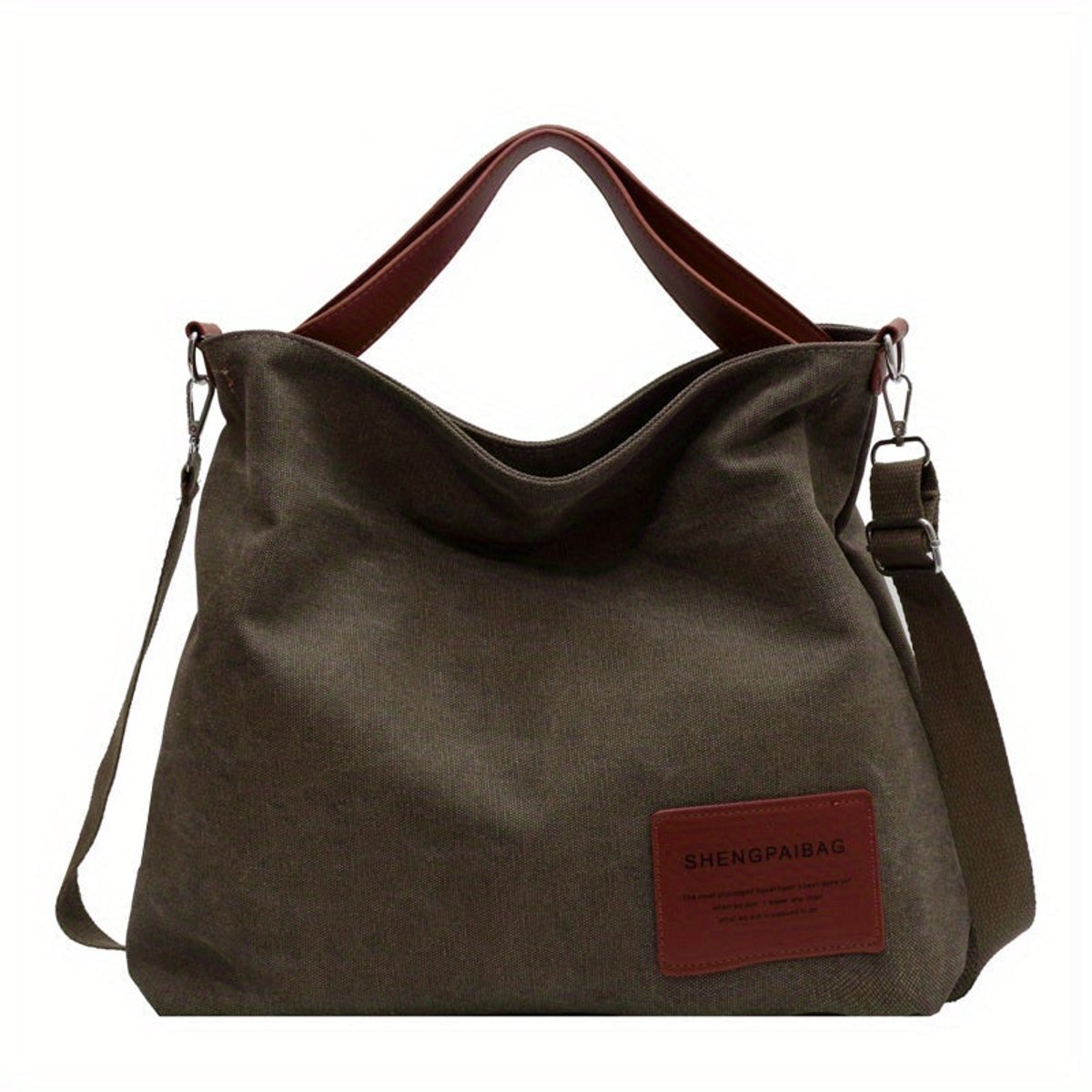 Women's Large Slouchy Canvas Tote Bag Adjustable Shoulder Strap