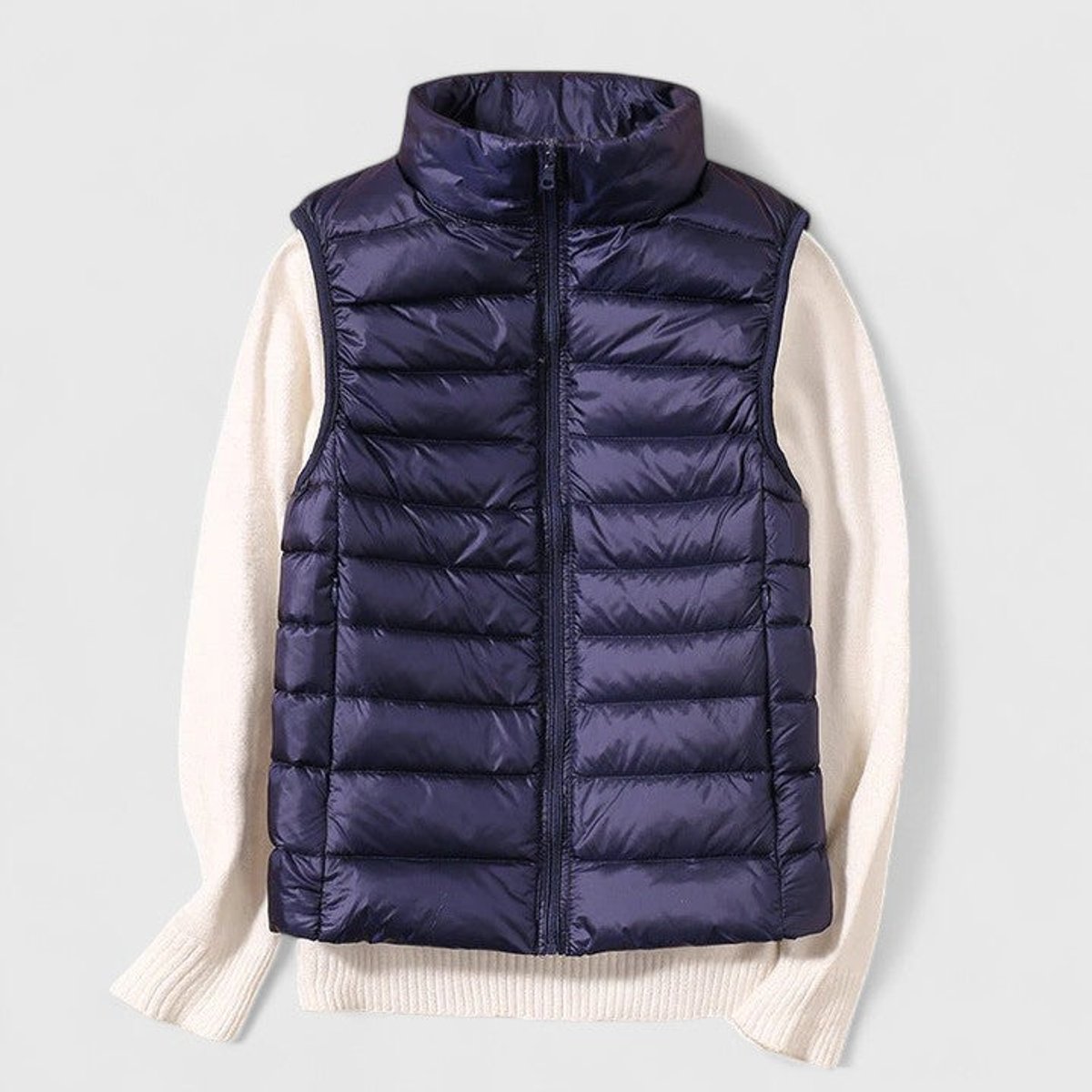Women's Lightweight Quilted Sleeveless Puffer Vest - Navy Blue