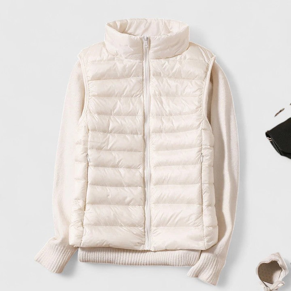 Women's Lightweight Quilted Sleeveless Puffer Vest - White