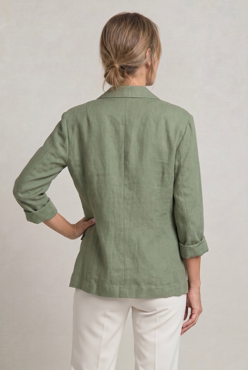 Women's Lightweight Single-Button Relaxed-Fit Summer Coat Blazer