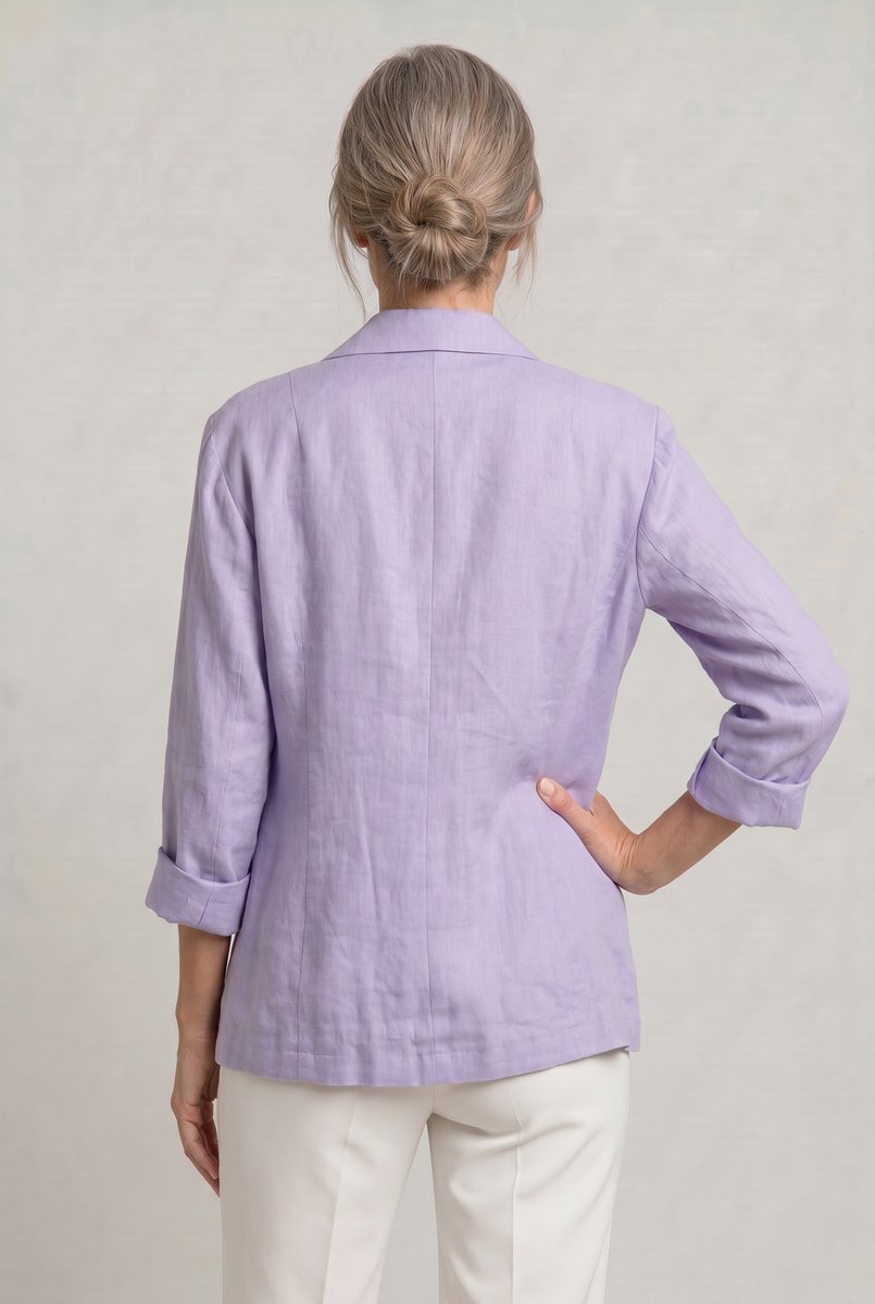 Women's Lightweight Single-Button Relaxed-Fit Summer Coat Blazer
