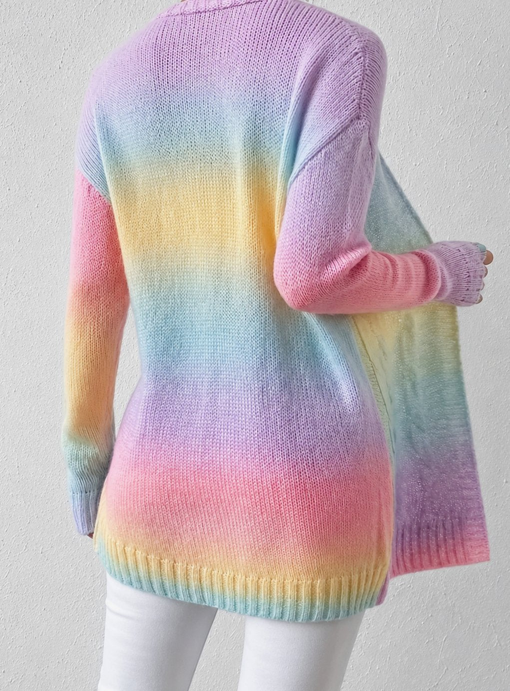Women's Longline Open-Front Cable Knit Cardigan
