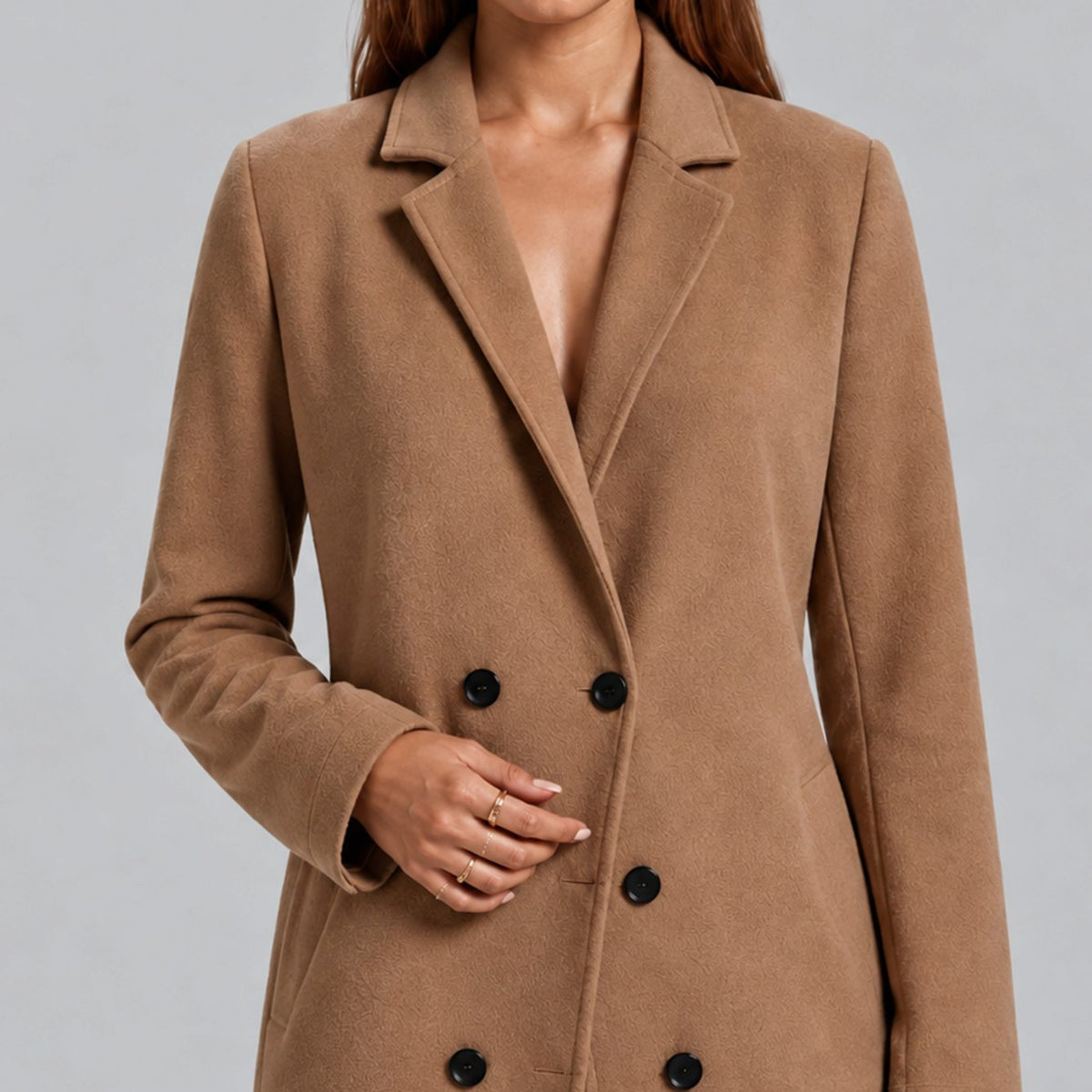 Women's Longline Warm Double Breasted Wool Coat
