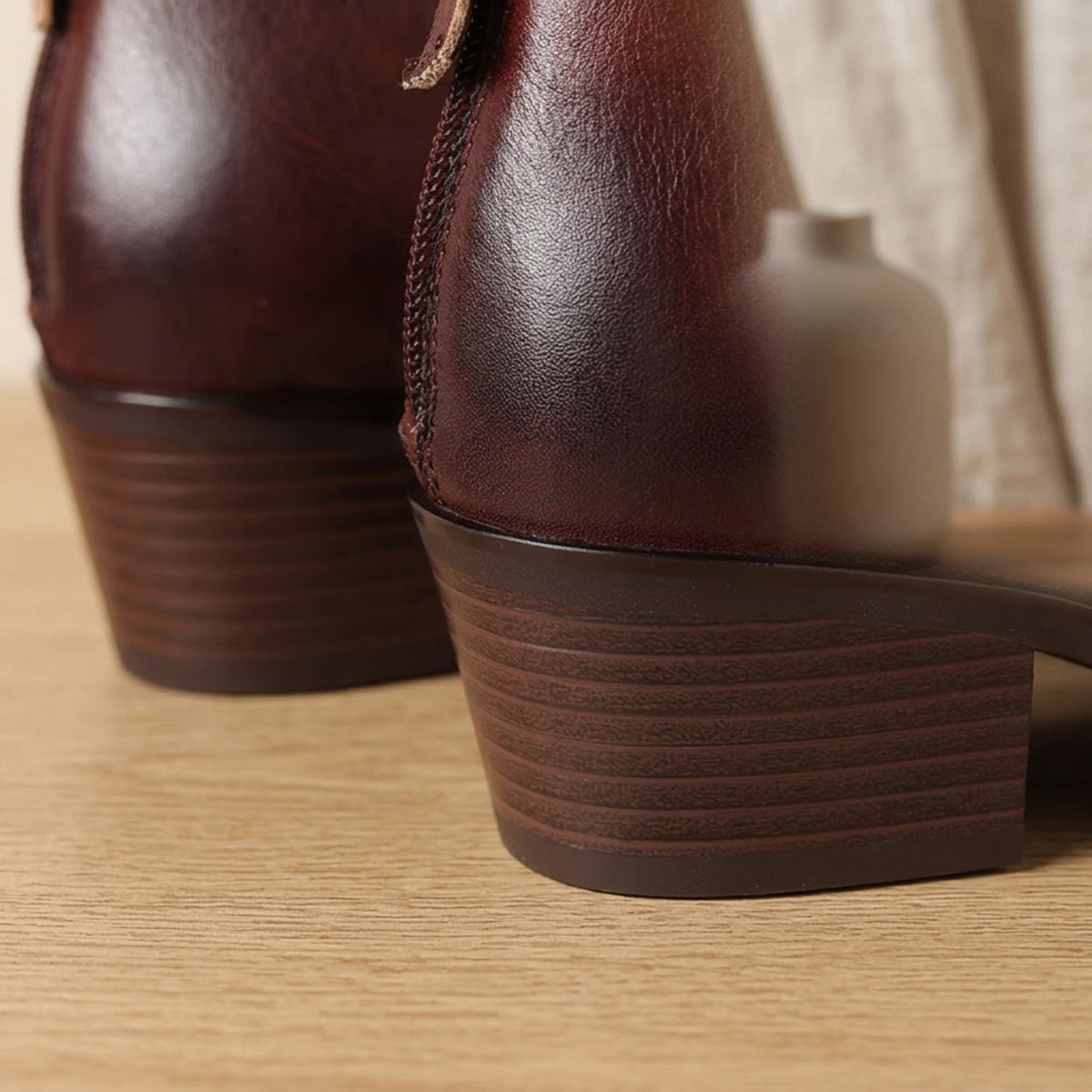 Women's Luxury Pointed-Toe Block-Heel Ankle Boots