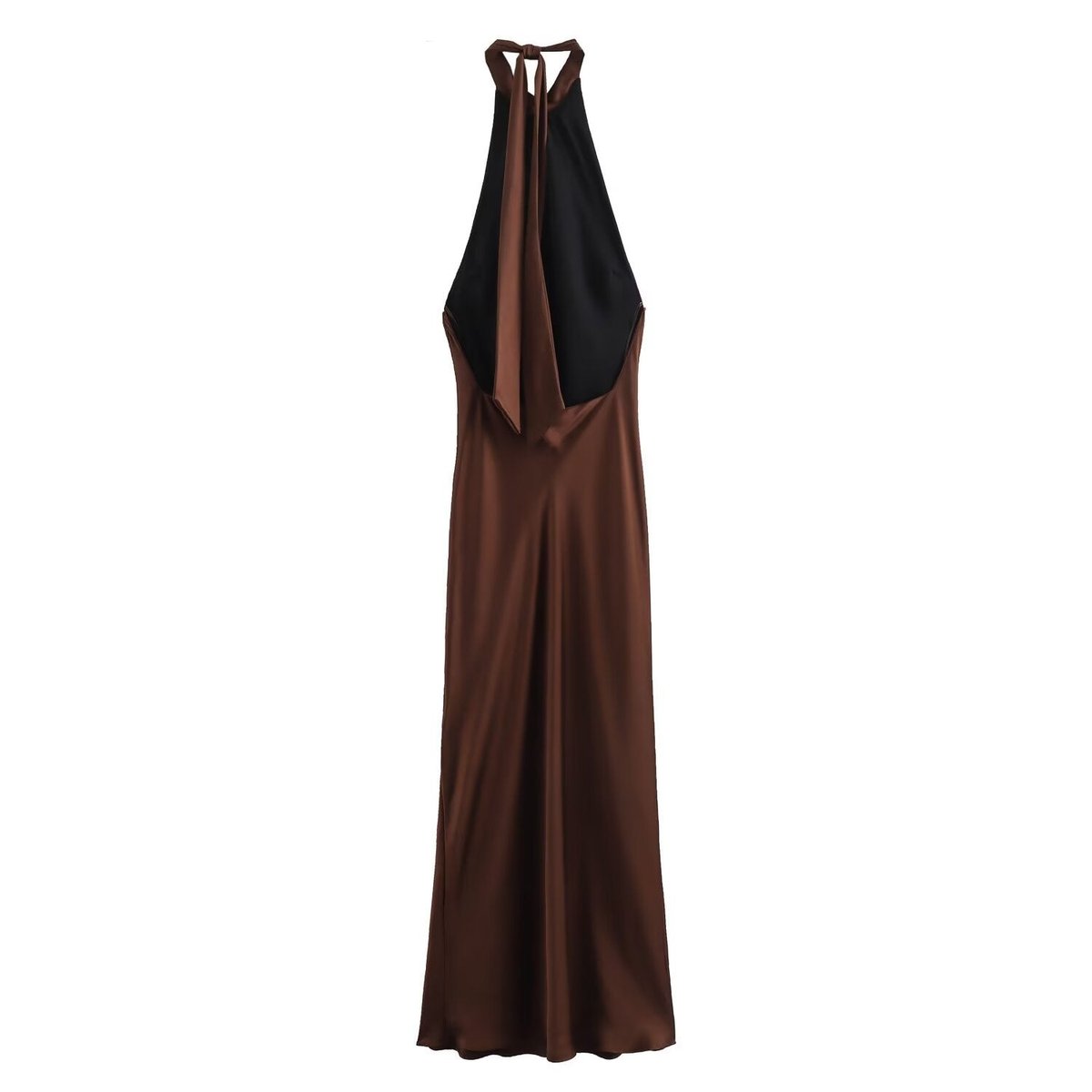 Womens Maxi Dress Halter Neck Satin Slip Backless Gown