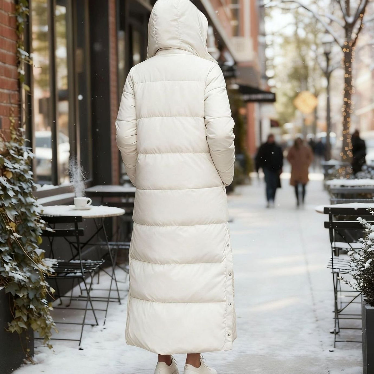Women's Maxi Hooded Quilted Puffer Coat Insulated Long Winter Jacket