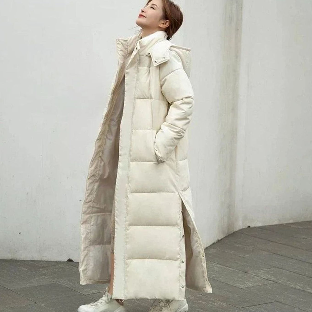 Women's Maxi Hooded Quilted Puffer Coat Insulated Long Winter Jacket