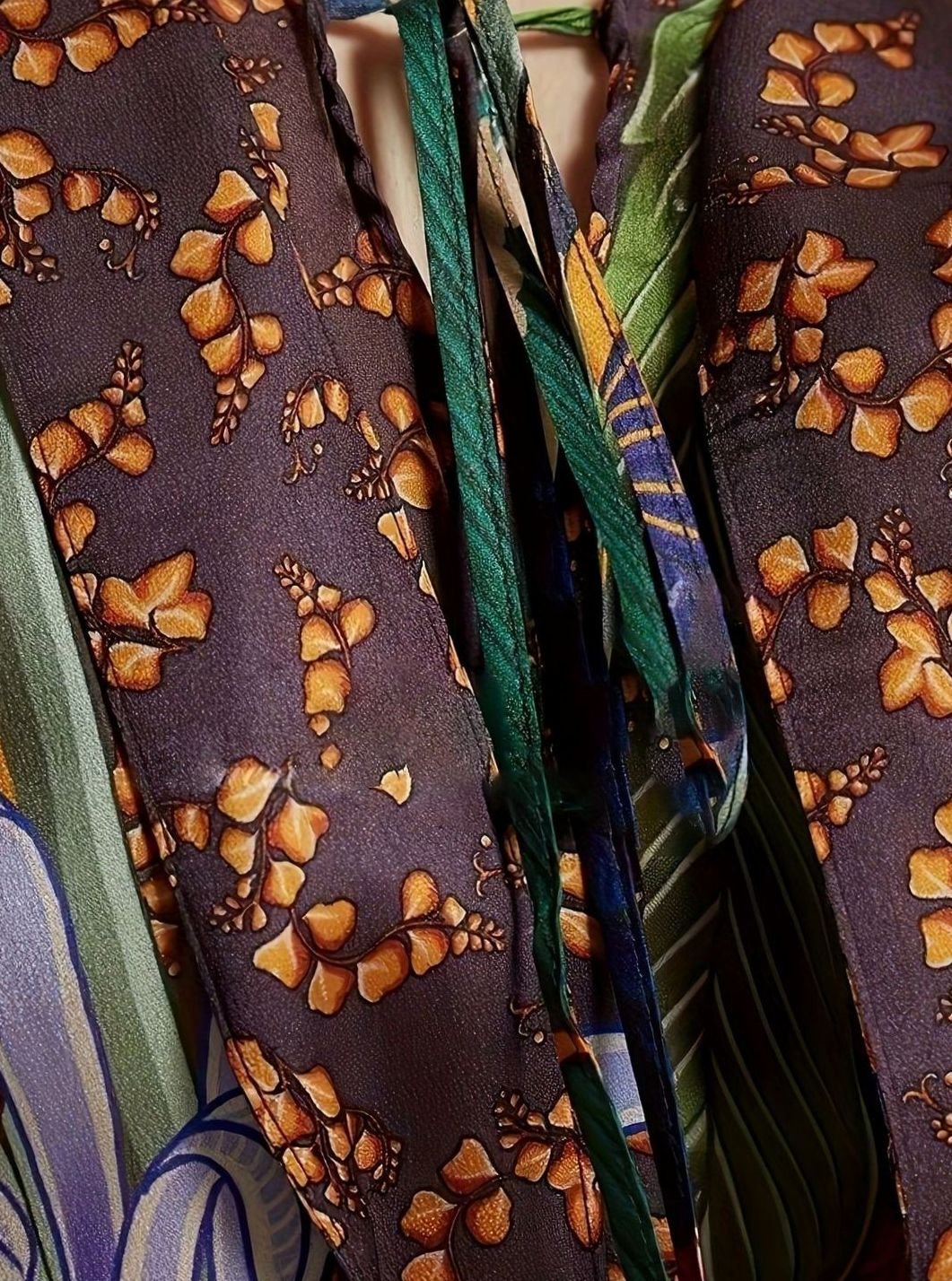 Women's Maxi Kimono Kaftan Batwing Oriental Collage Print