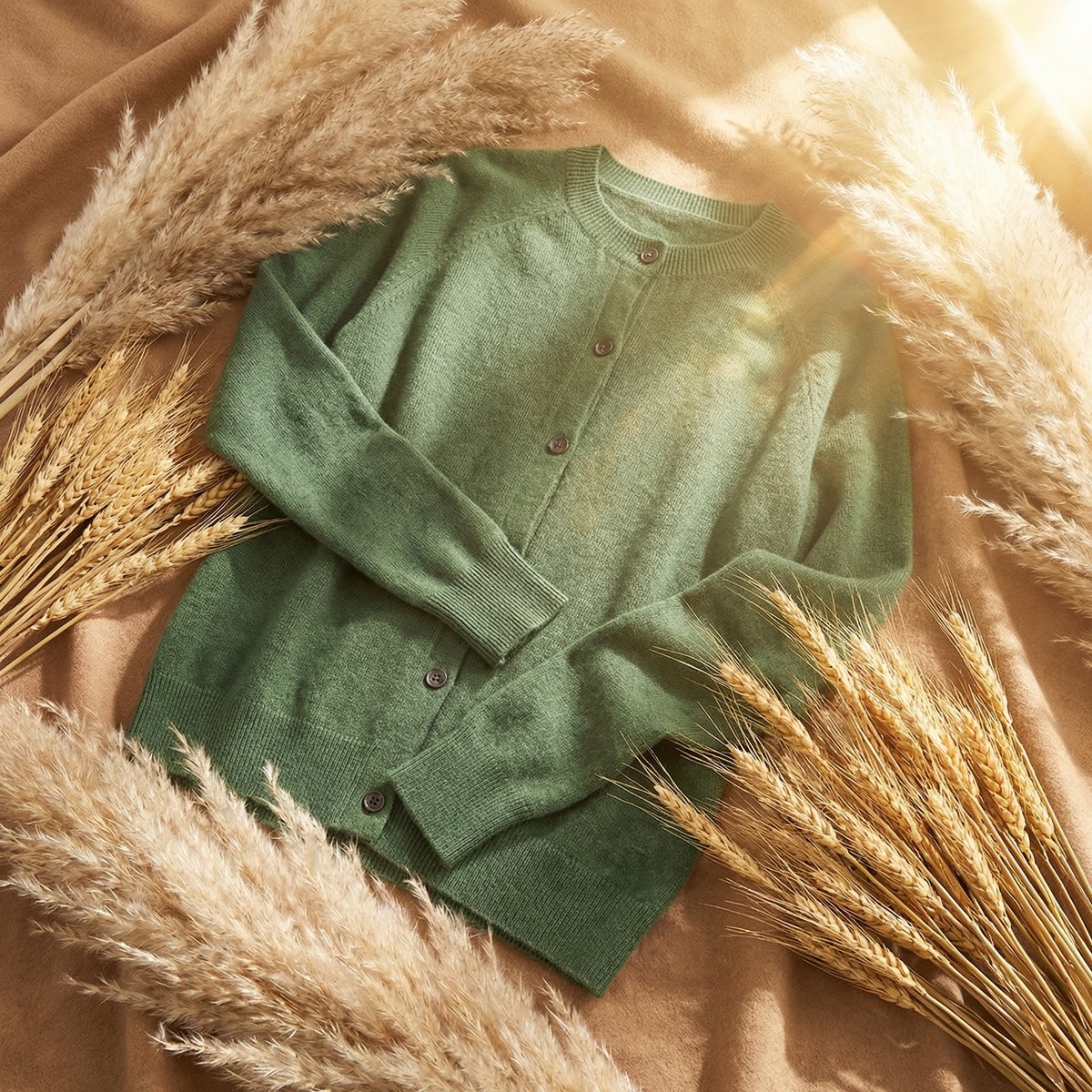 Women's Merino Wool Long Sleeve Cardigan Jumper