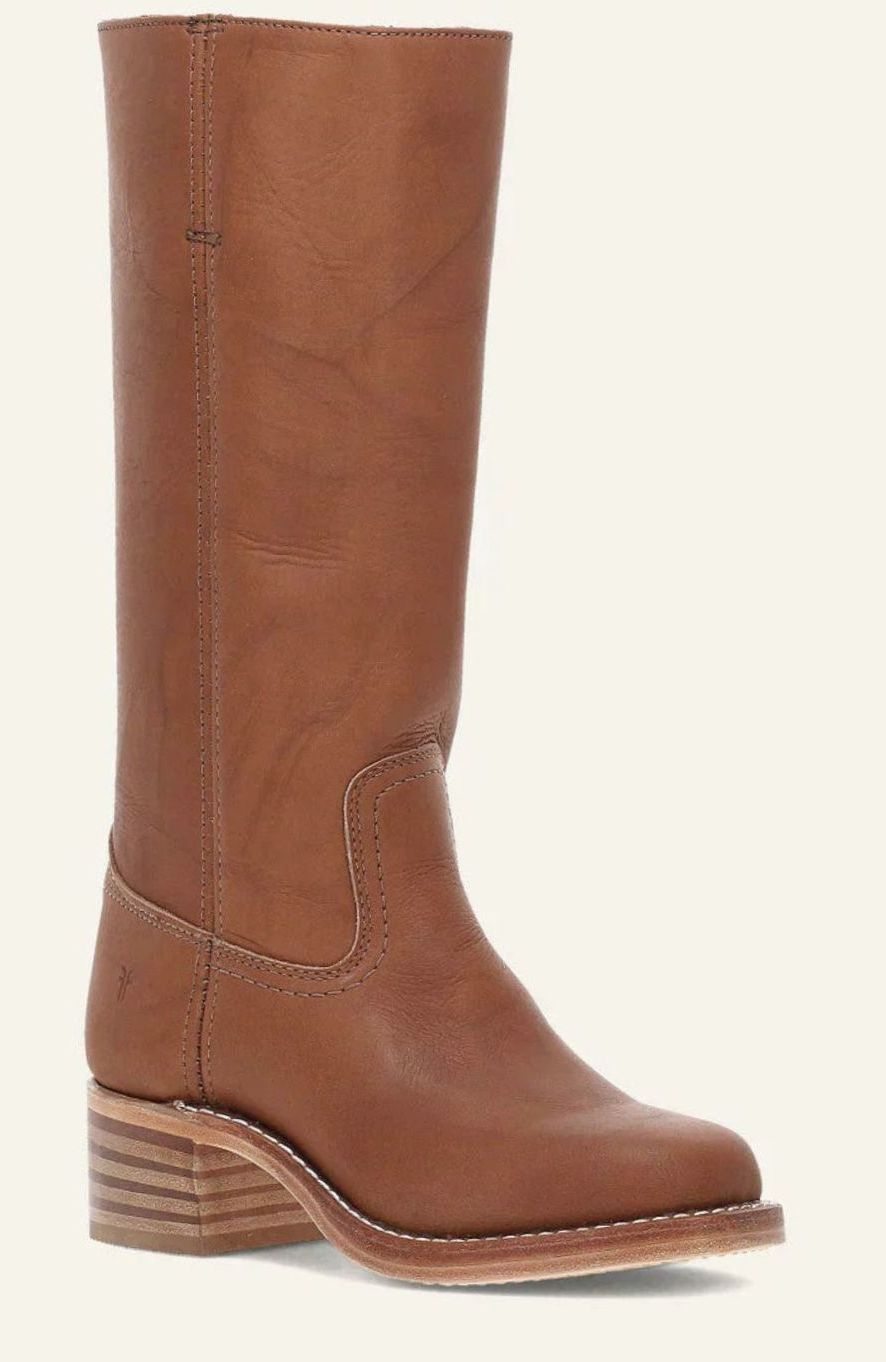 Women's Mid-Calf Stacked-Heel Slip-On Classic Western Boots