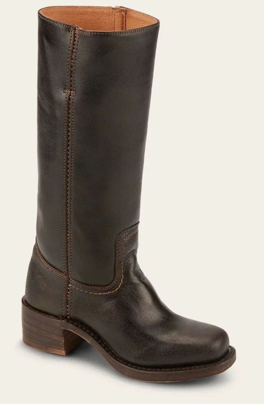 Women's Mid-Calf Stacked-Heel Slip-On Classic Western Boots