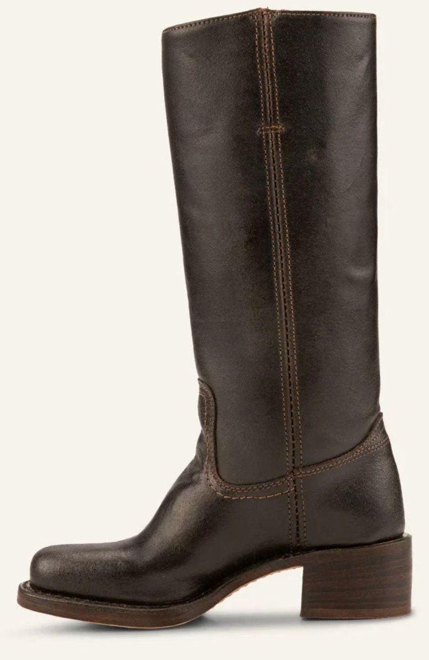 Women's Mid-Calf Stacked-Heel Slip-On Classic Western Boots