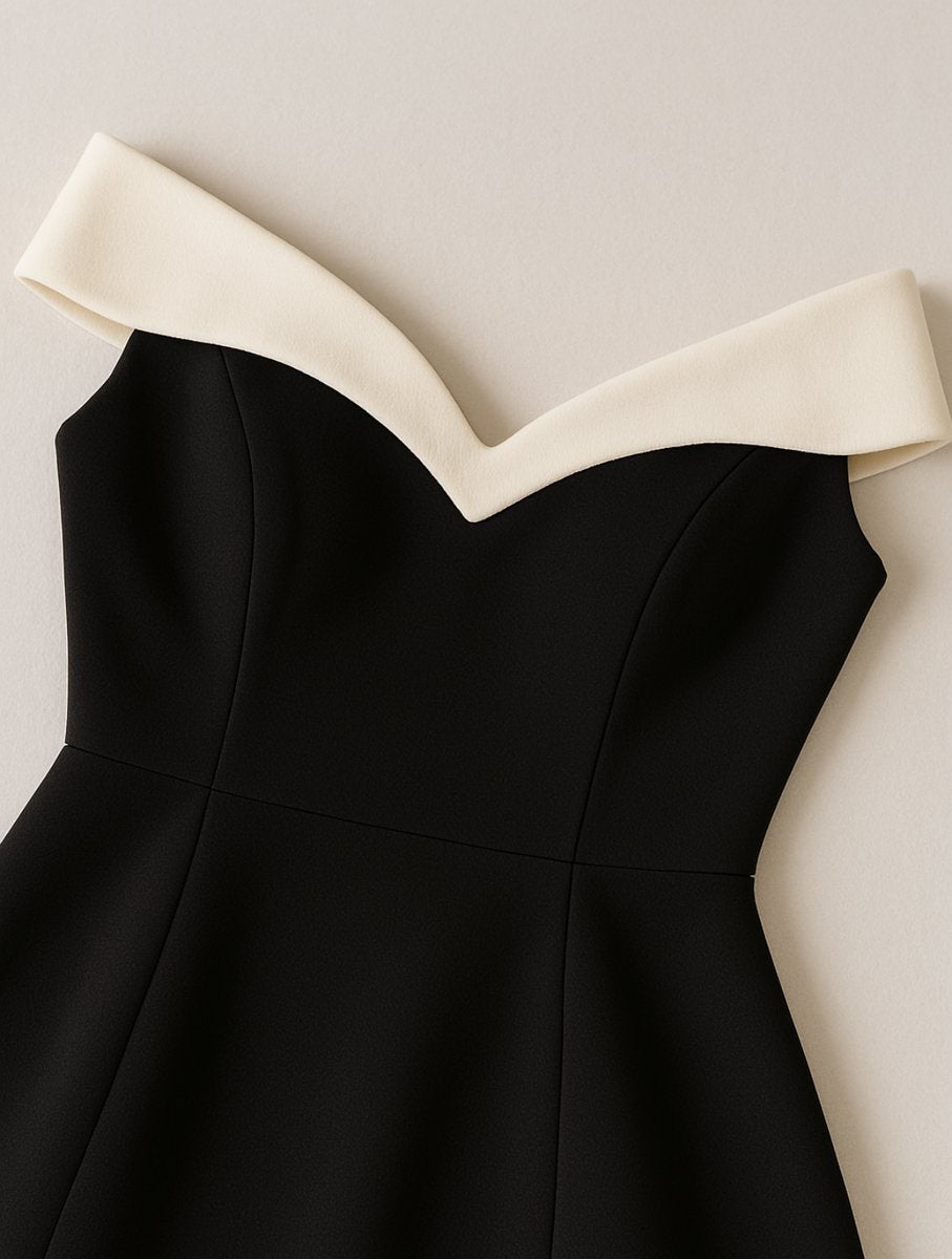 Women's Off-Shoulder Sweetheart Fit-and-Flare Party Dress