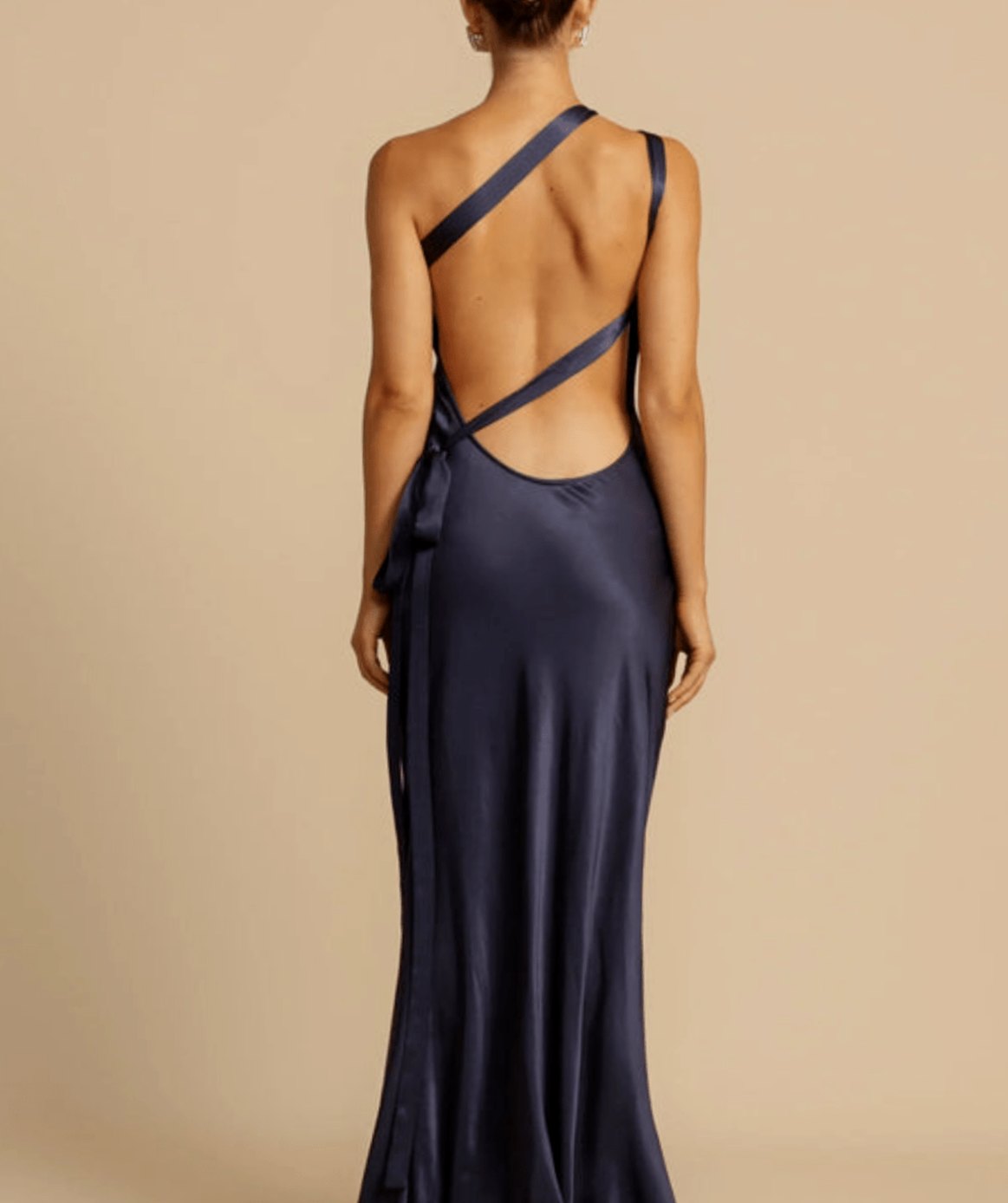 Women's One-Shoulder Satin Maxi Party Dress