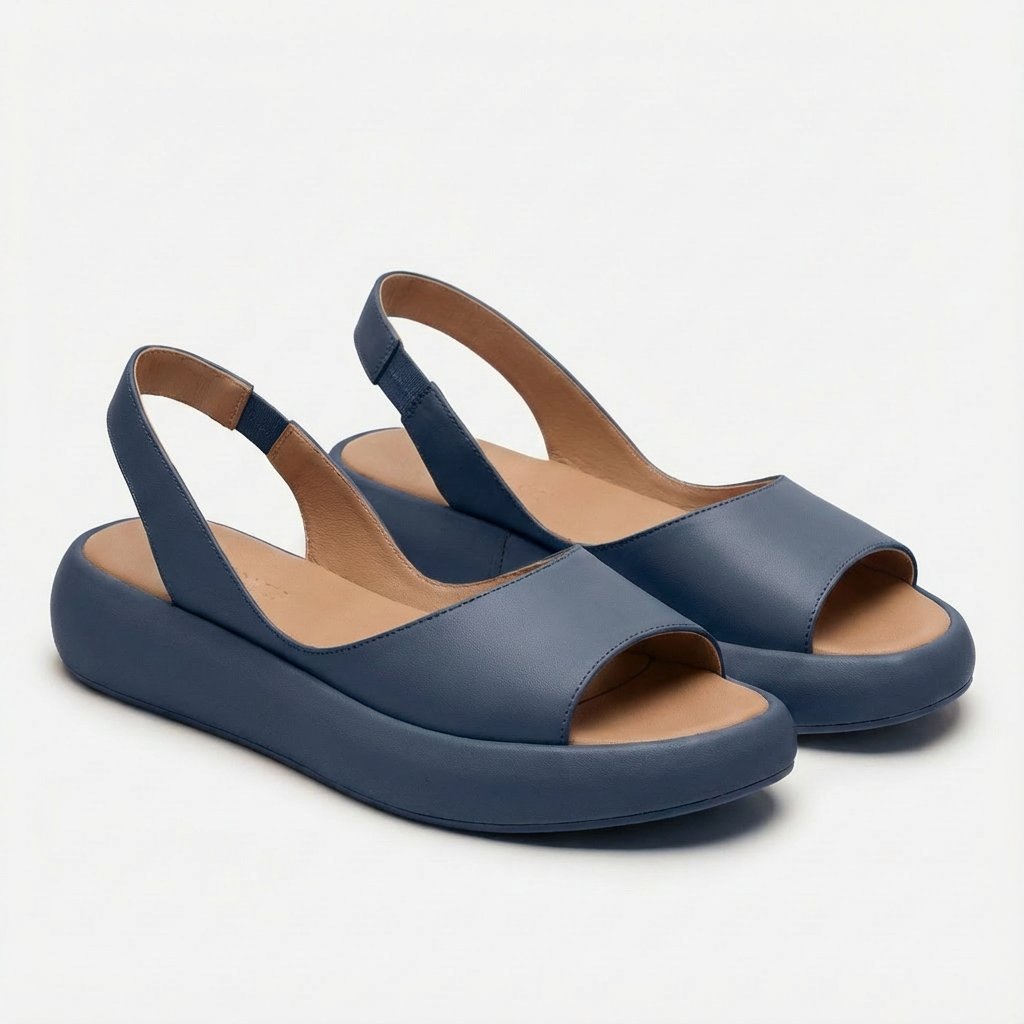 Women's Open-Toe Slingback Platform Wedge Sandals - Azul