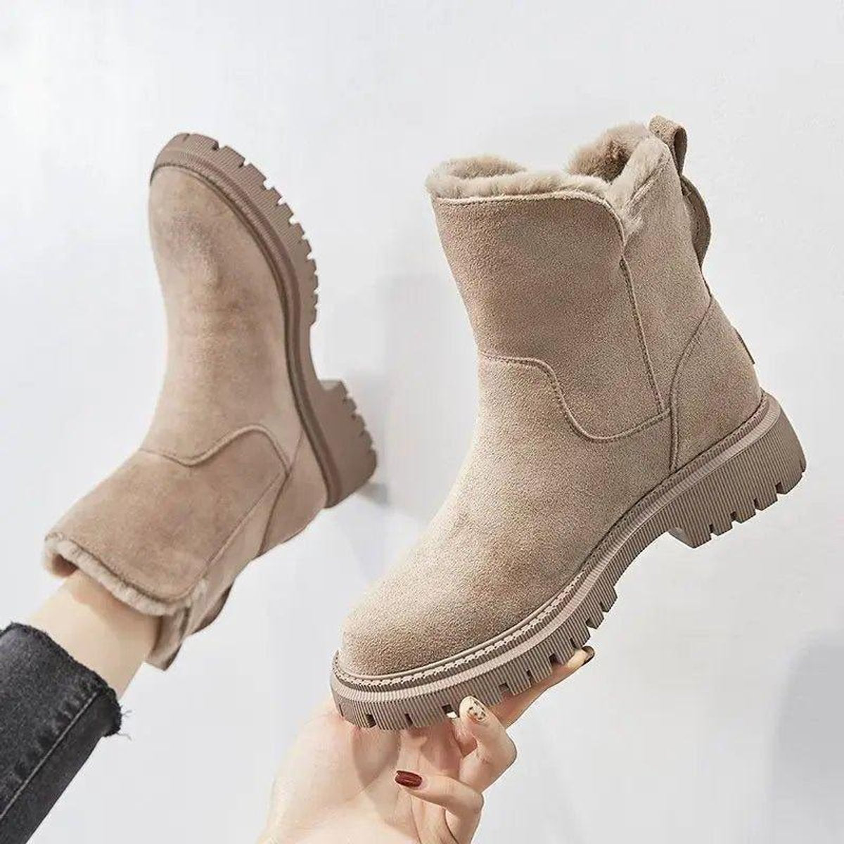 Women's Orthopedic Fur-Lined Zipper Ankle Boots
