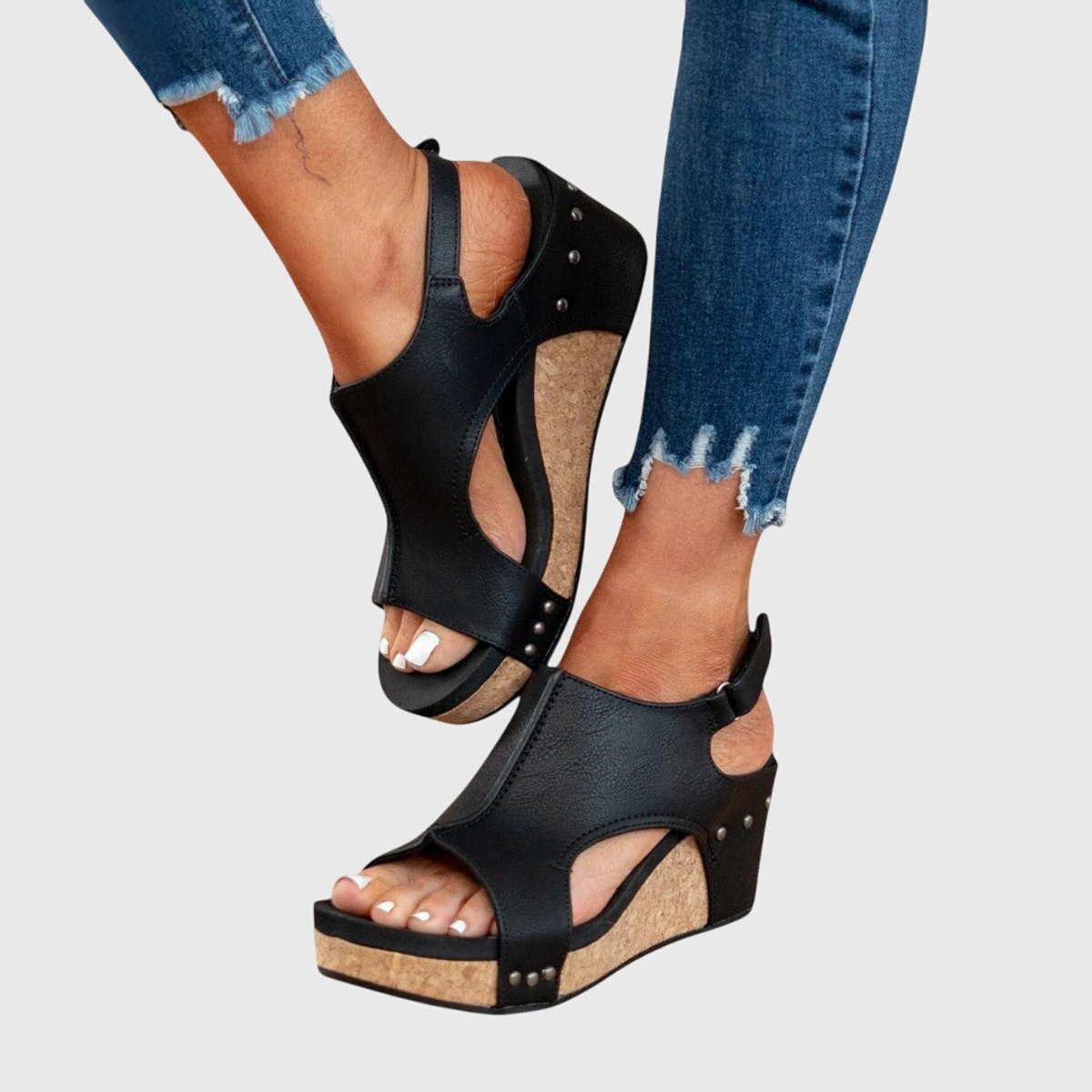 Women's Orthopedic Slingback Cork Wedge Comfortable Sandals