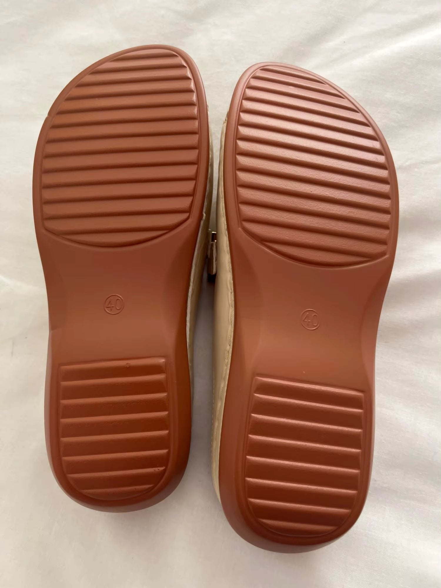 Women's Orthopedic Slip-On Wedge Sandals Gold Buckle Detail