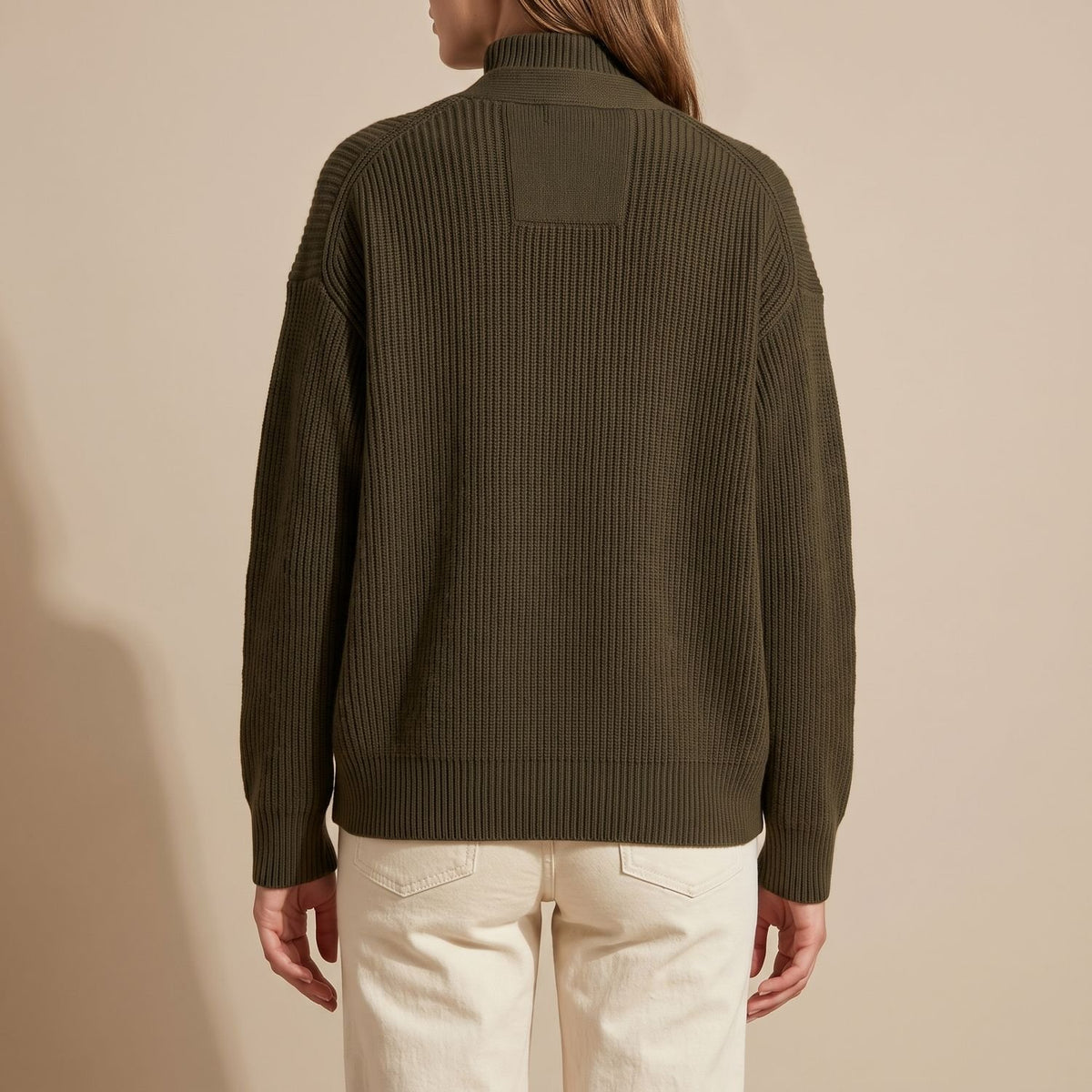 Women's Oversized Button-Front Collared Knit Cardigan