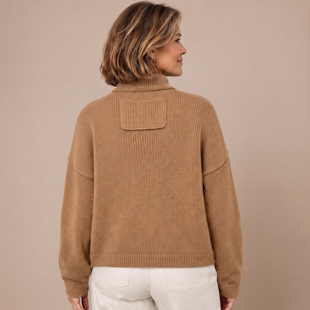 Women's Oversized Button-Front Collared Knit Cardigan
