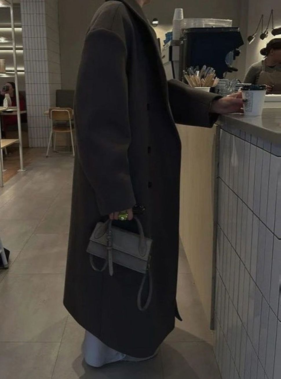 Women's Oversized Double-Breasted Wool Coat Wide Lapel