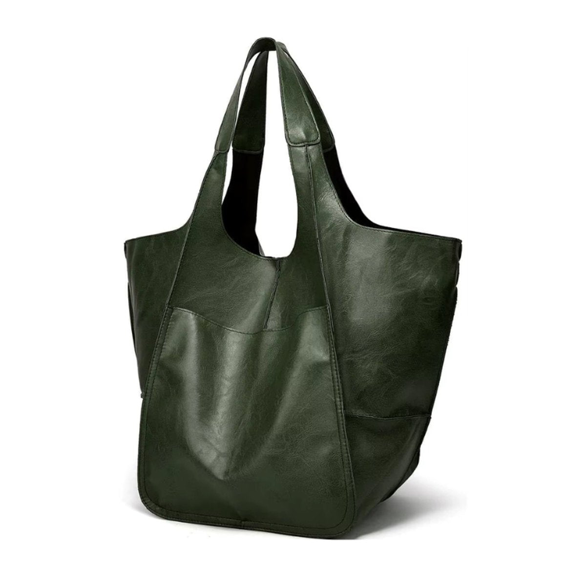 Women's Oversized Faux Leather Magnetic-Clasp Tote Bag
