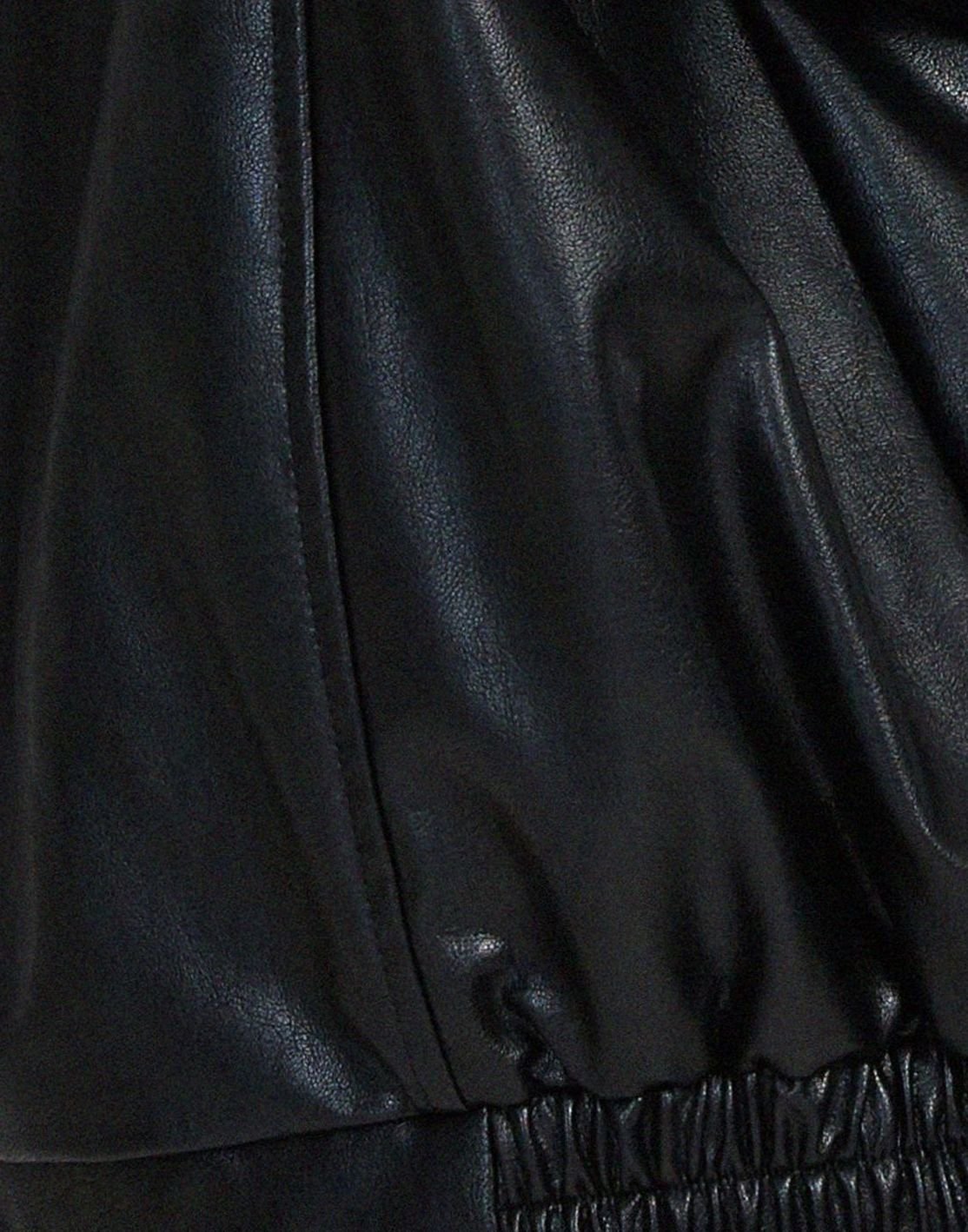 Women's Oversized Faux Leather Zip-Up Bomber Jacket