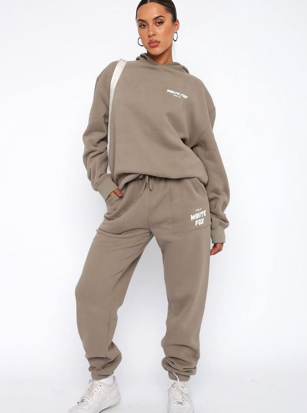 Women's Oversized Fleece Hoodie Jogger Tracksuit Set