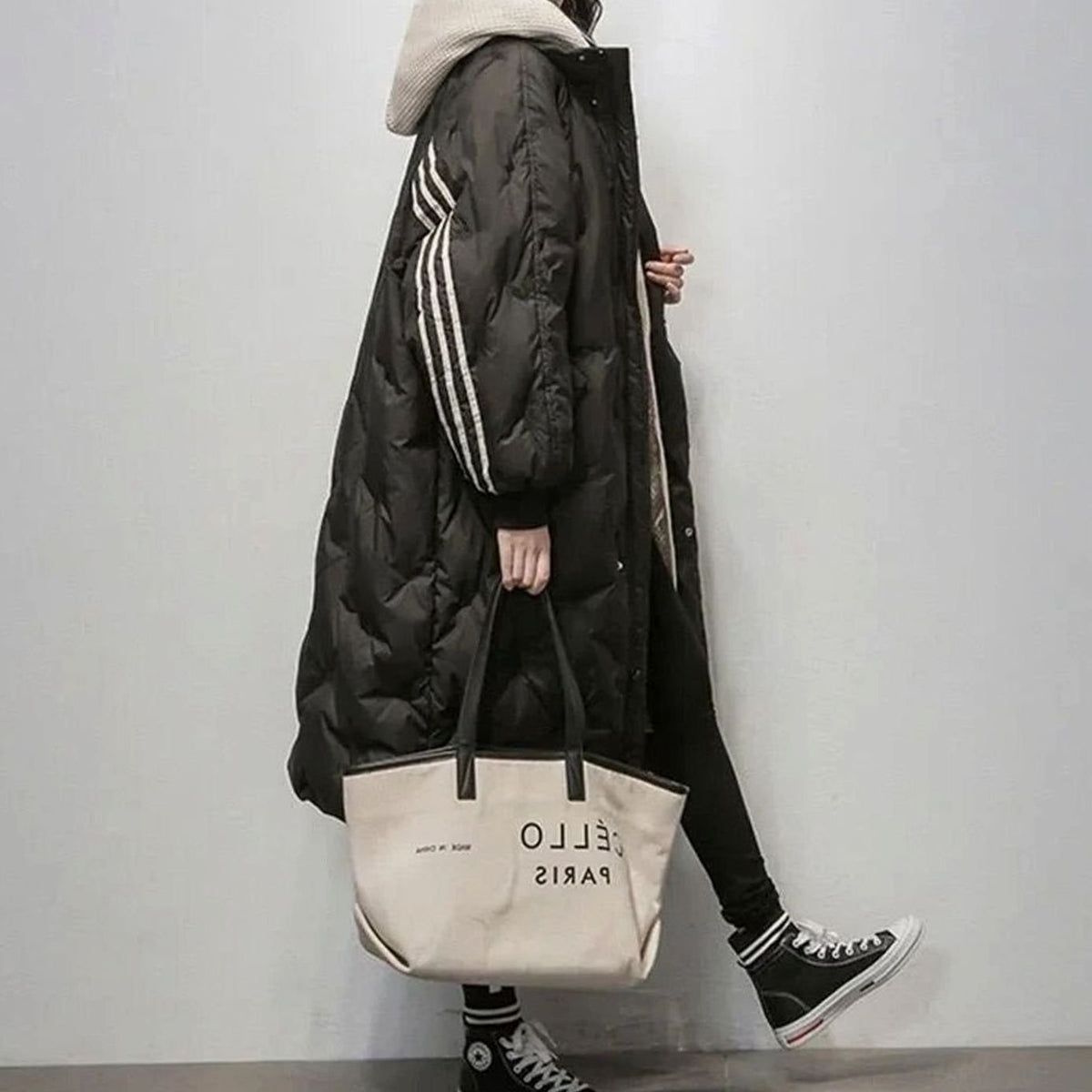 Women's Oversized Long Quilted Hooded Puffer Coat