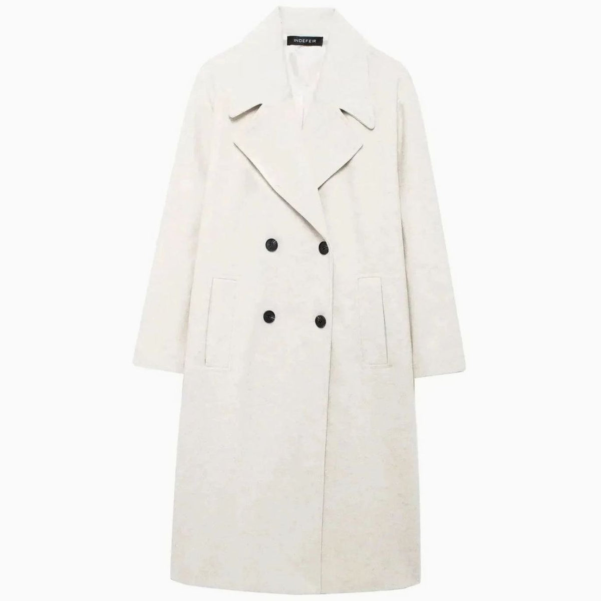 Women's Oversized Long Wool Coat Double-Breasted Winter Overcoat - Light Brown