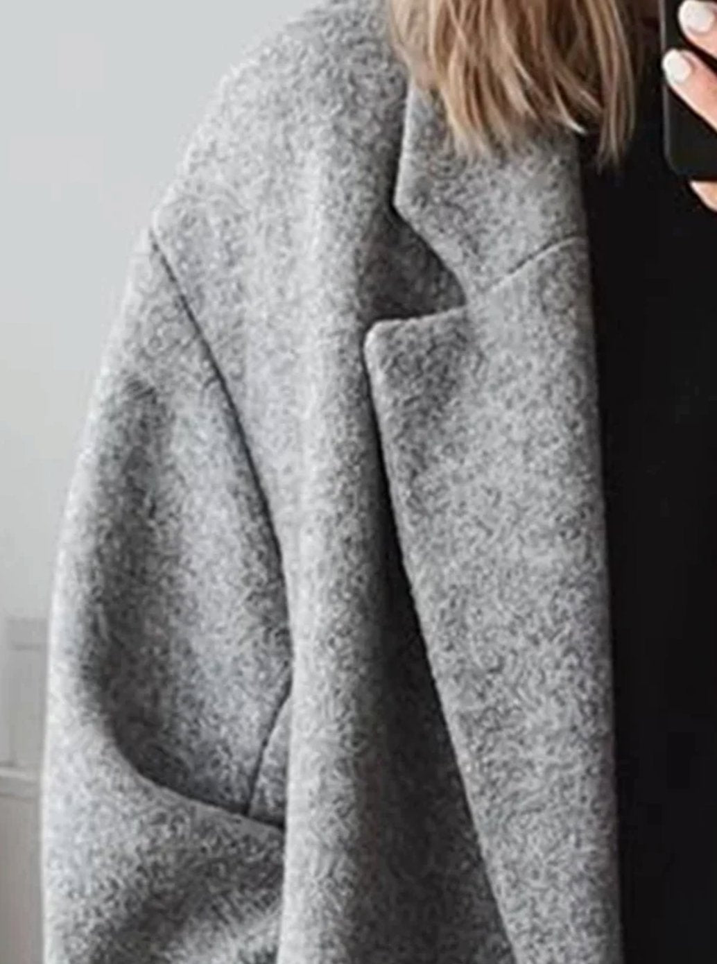 Women's Oversized Longline Double-Breasted Wool-Look Coat
