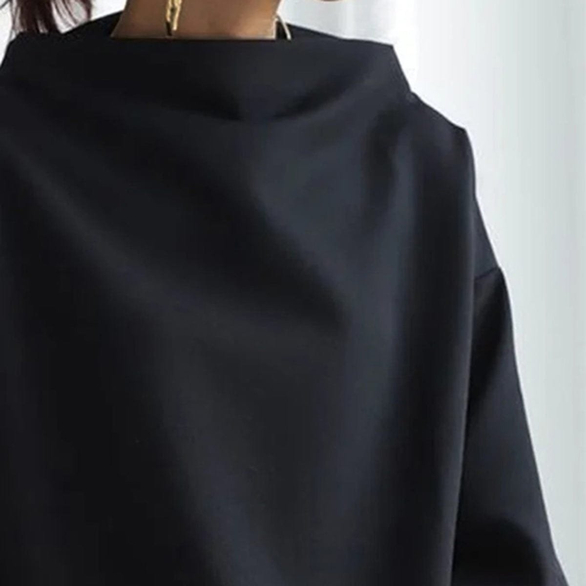 Women's Oversized Mock-Neck Knit Sweater Top