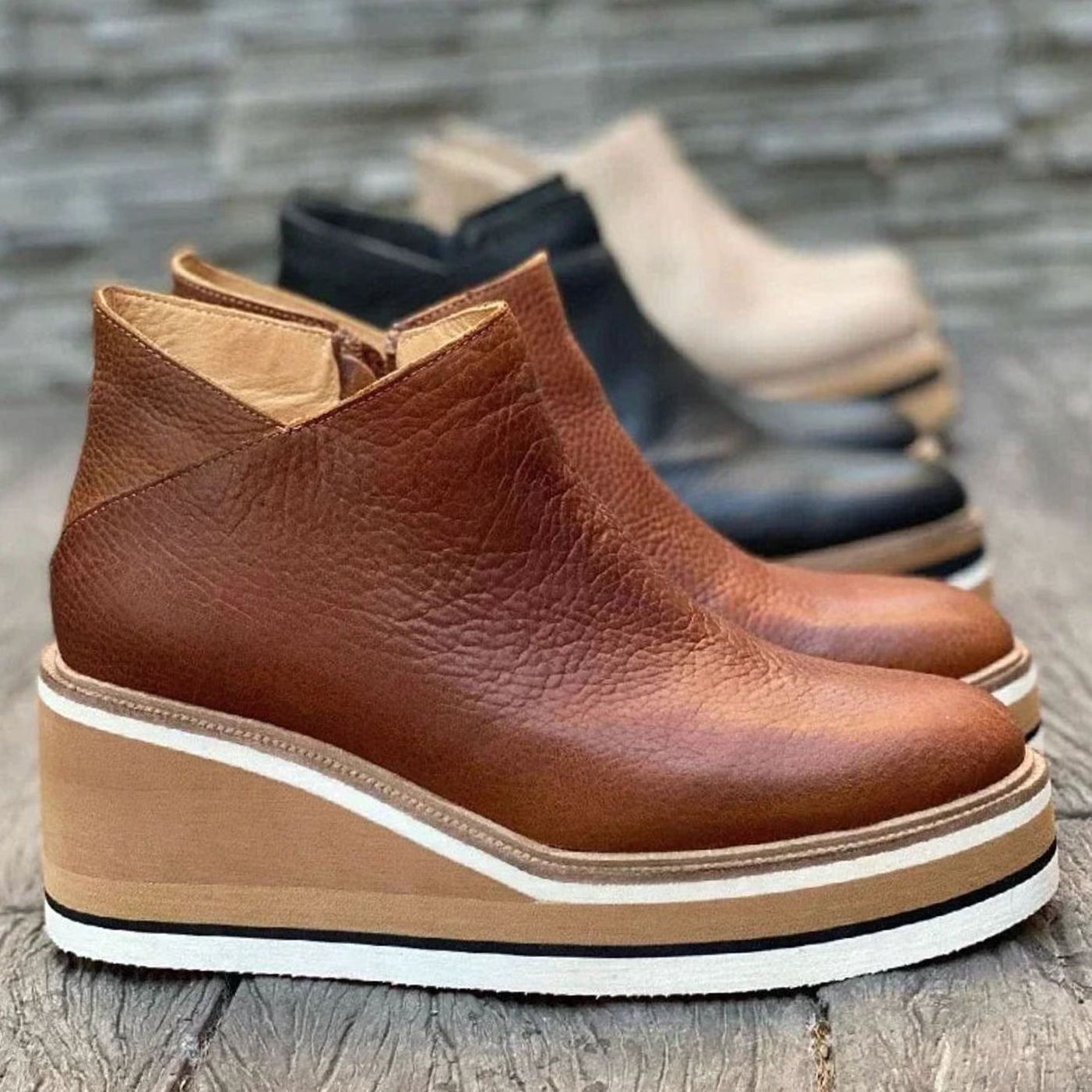 Women's Platform Wedge Winter Chelsea Boots