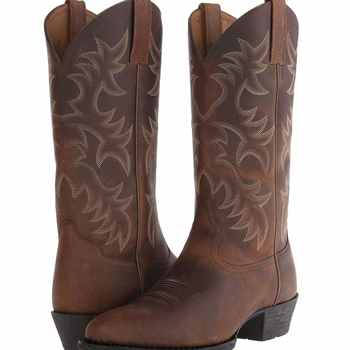 Women's Pointed-Toe Embroidered Leather Cowboy Boots - Brand