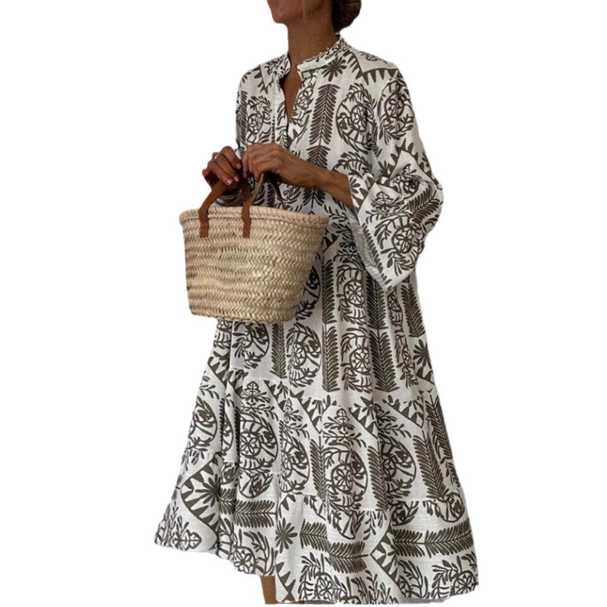 Women's Relaxed-Fit Floral Print Tunic Dress