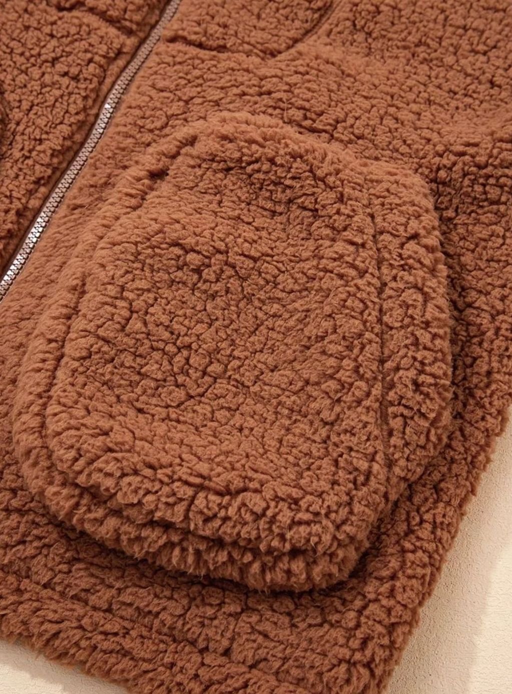 Women's Relaxed-Fit Hooded Teddy Zip Up Fleece Jacket