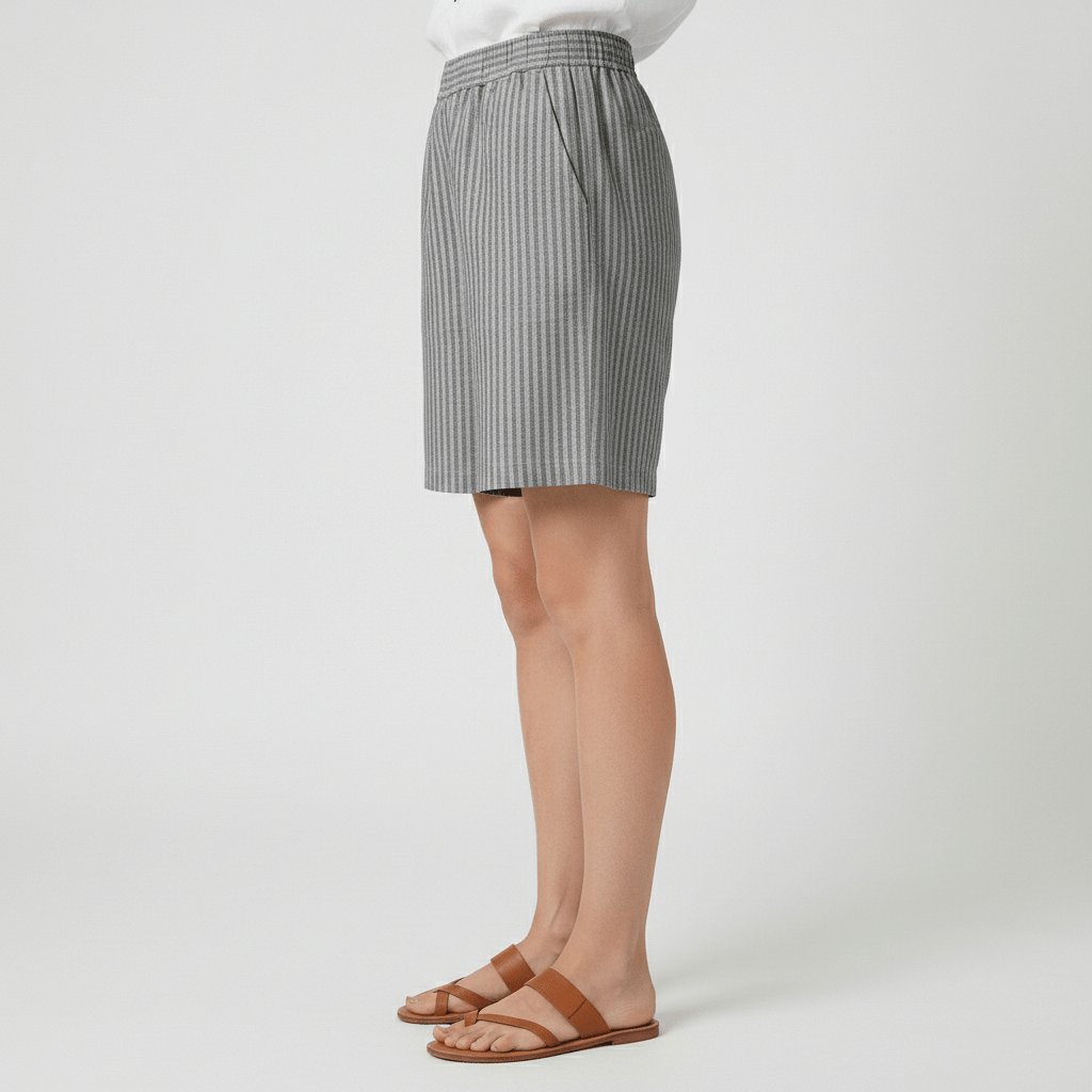 Women's Relaxed-Fit Striped Elastic-Waist Casual Summer Shorts