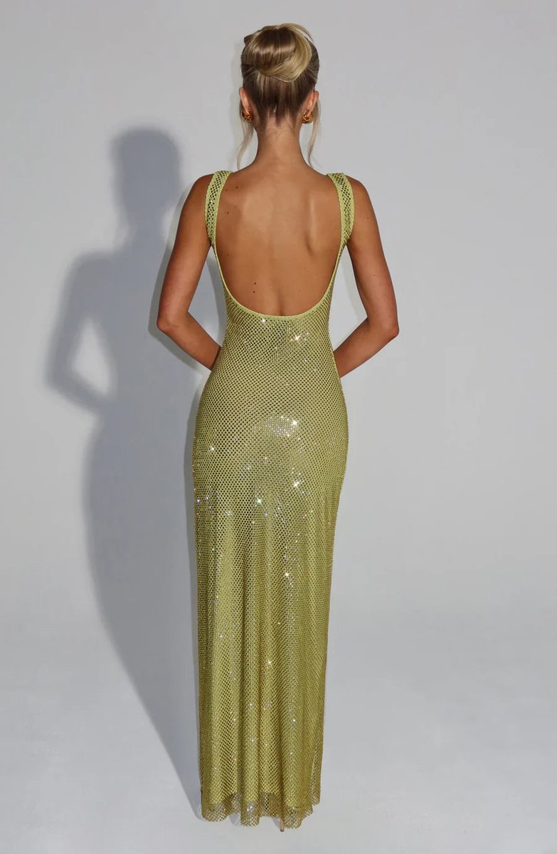 Women's Sequin Embellished Sleeveless Maxi Evening Gown Dress