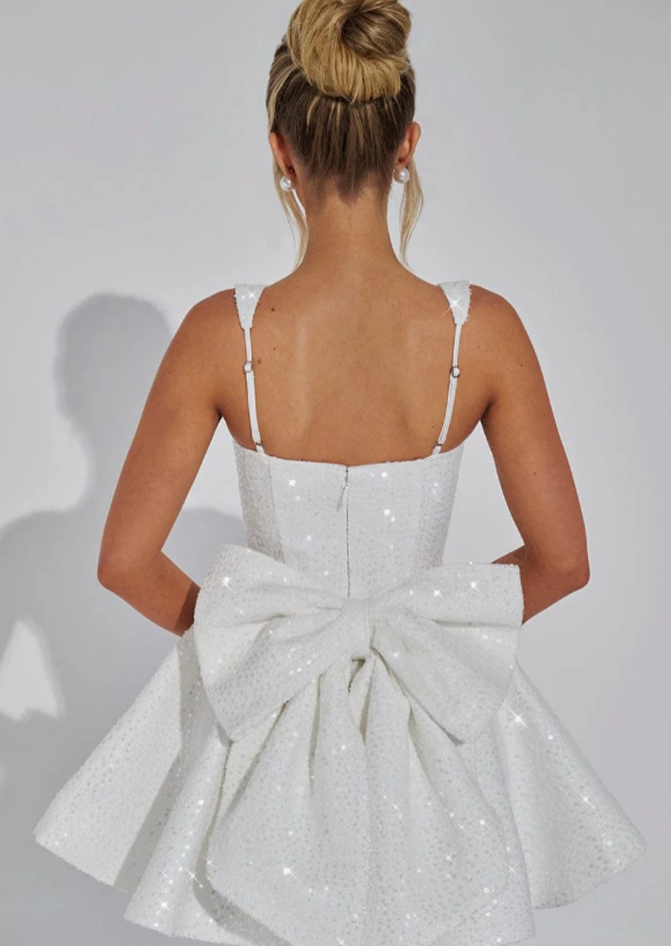 Women's Sequin Square-Neck Flared A-Line Short Party Dress