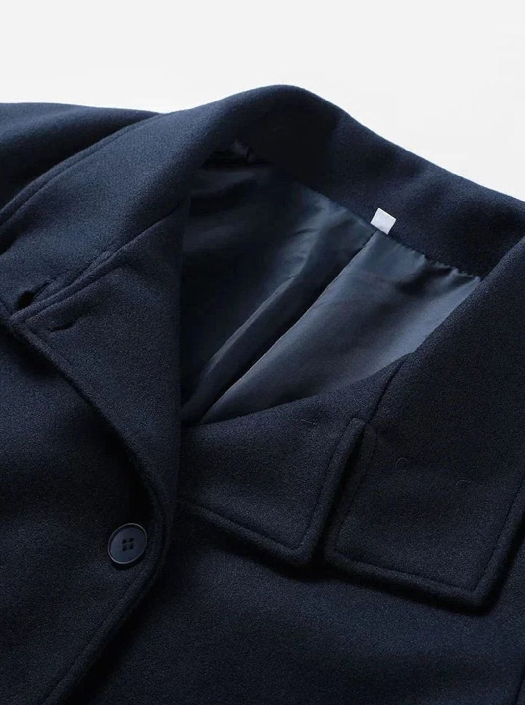 Women's Short Button-Up High-Collar Wool Coat