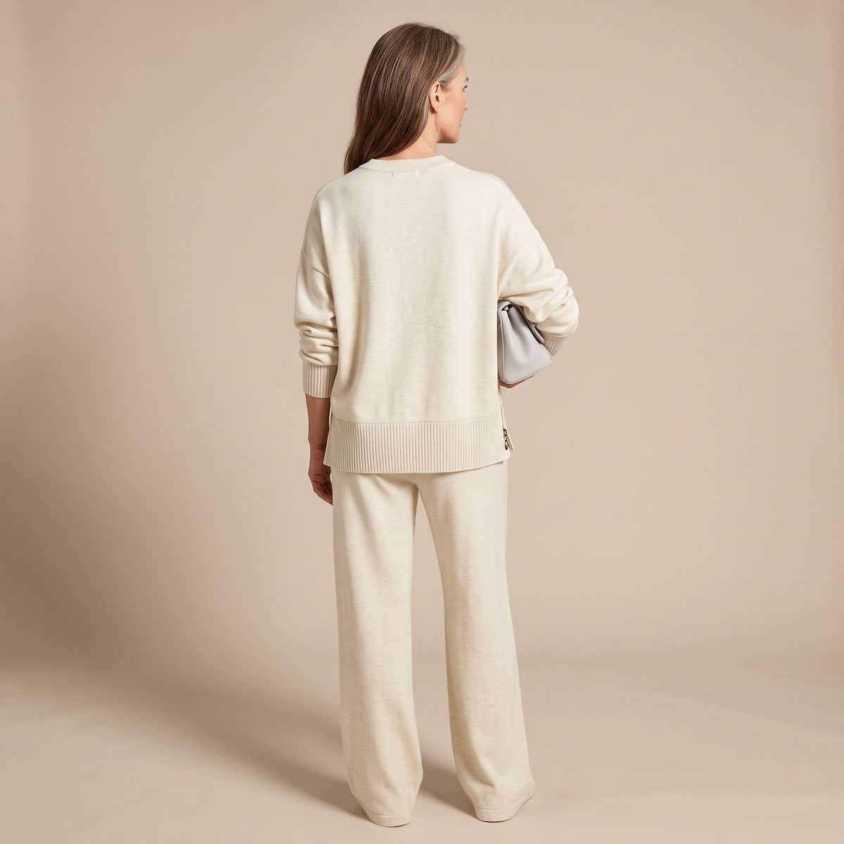 Women's Soft Knit Wide-Leg Coord Set Two-Piece Loungewear
