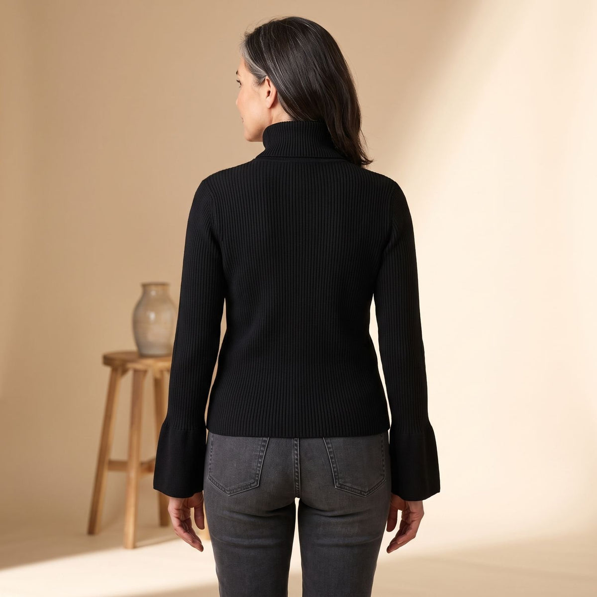 Women's Sparkle Ribbed Knit Zip-Front Flared-Cuff Jacket