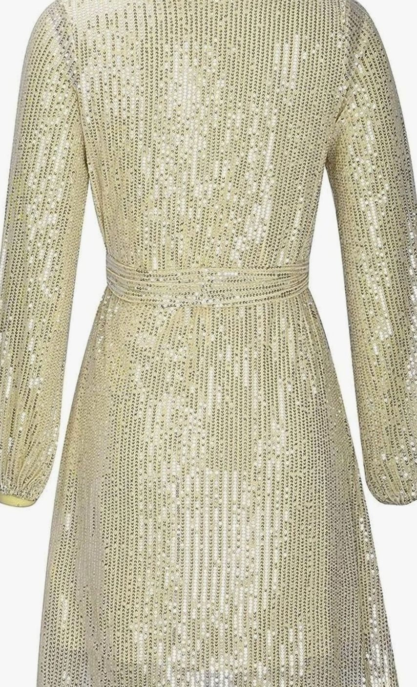 Women's Sparkly Sequin Mini Christmas Party Dress Asymmetric Hem
