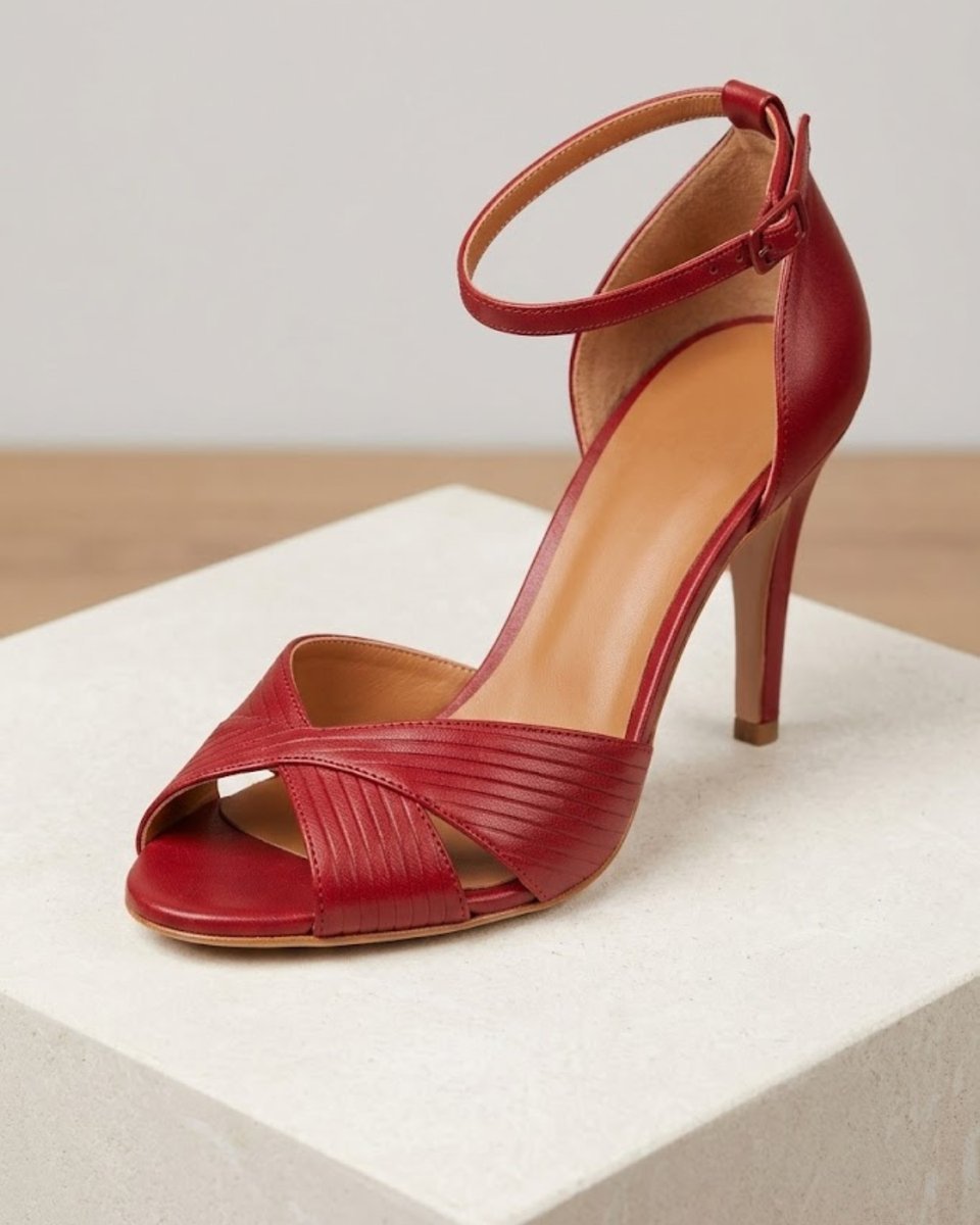Women's Stiletto Heel Ankle Strap Peep Toe Comfortable Sandals