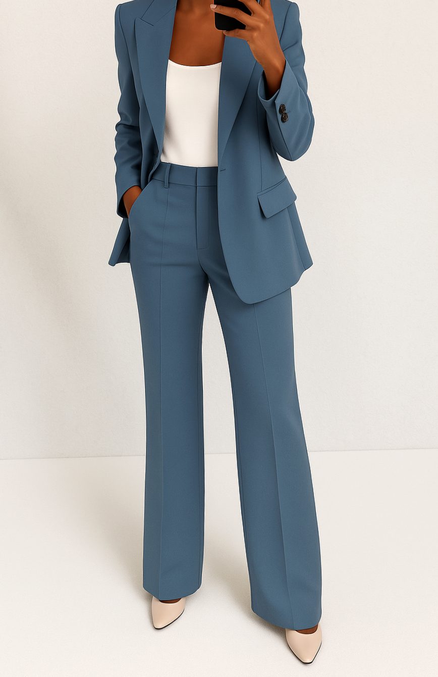 Women's Tailored Blazer Trouser Suit Set