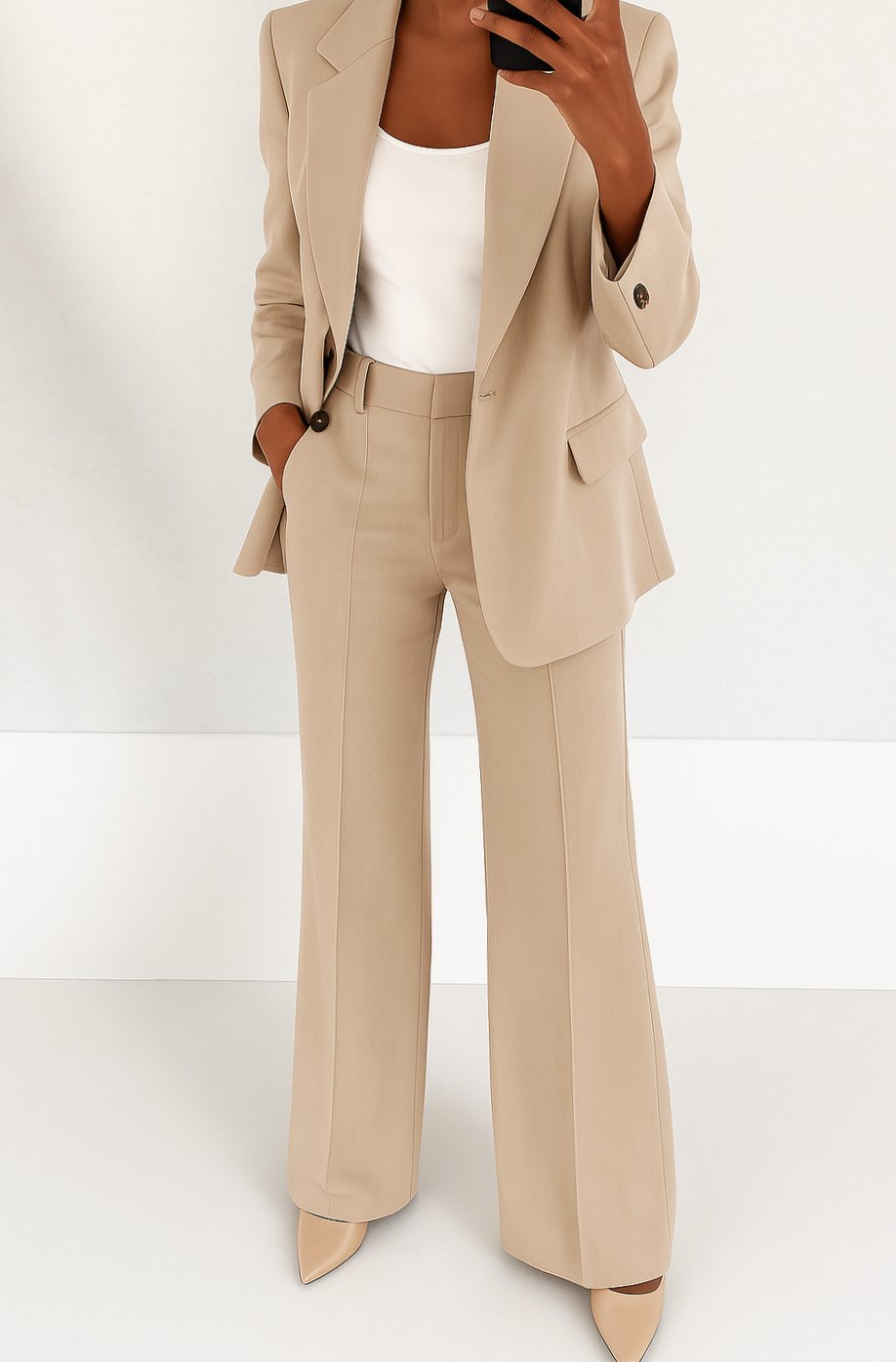 Women's Tailored Blazer Trouser Suit Set